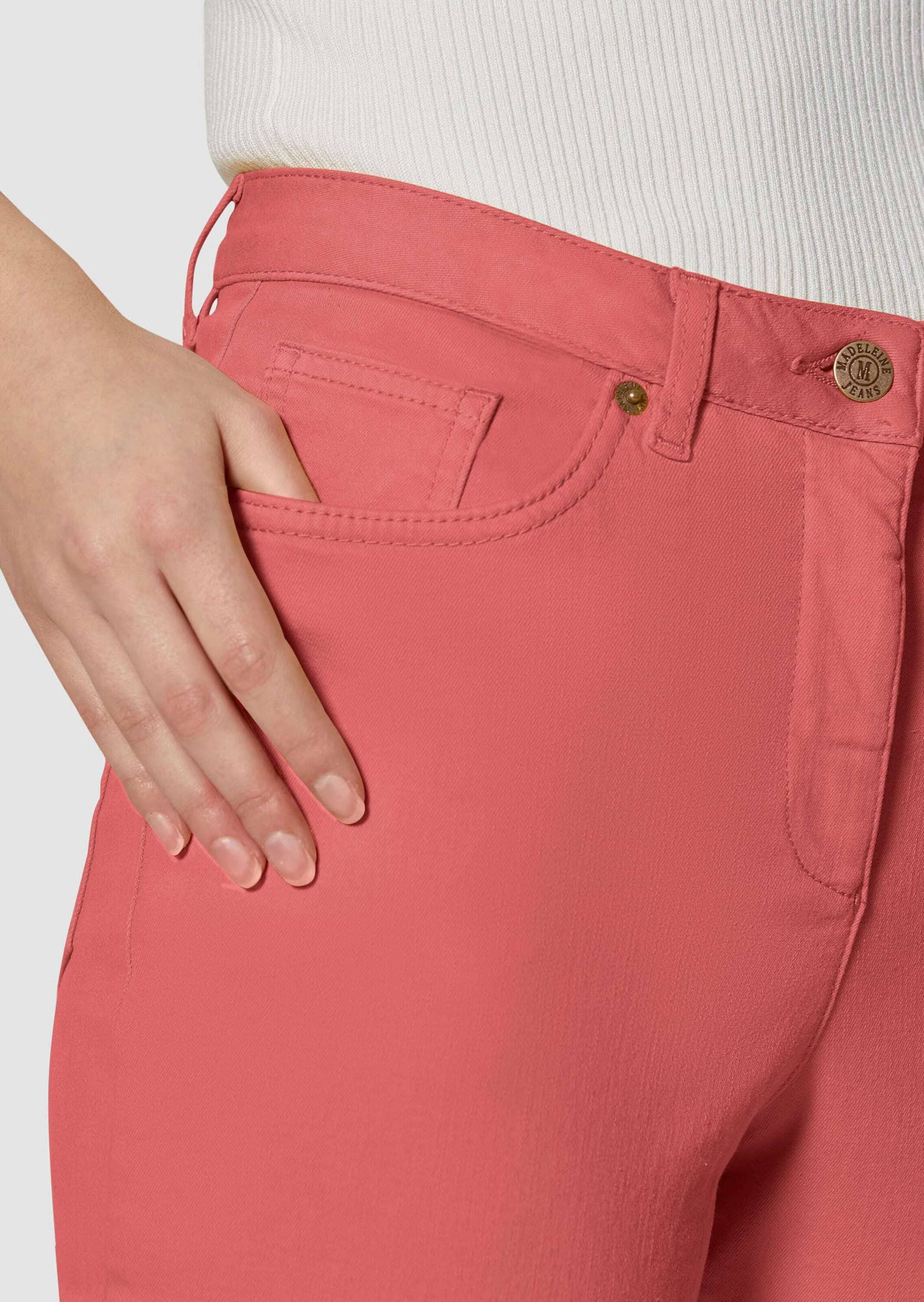MADELEINE Regular-fit-Jeans »Jeans Mid Waist Skinny-Hose mit Fransen«