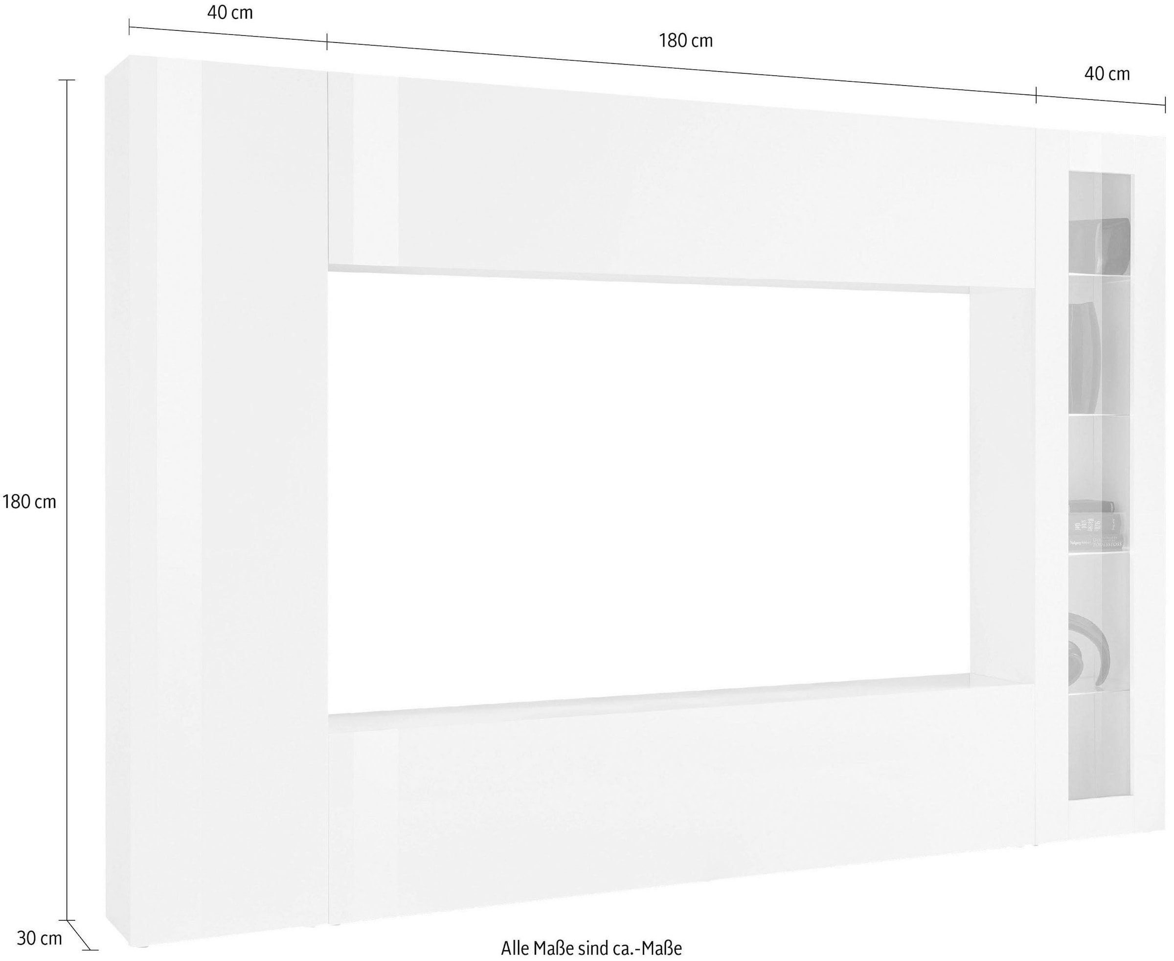 INOSIGN Wohnwand »Maruska«, (Set, 4 St.), Front/ Korpus weiß Hochglanz