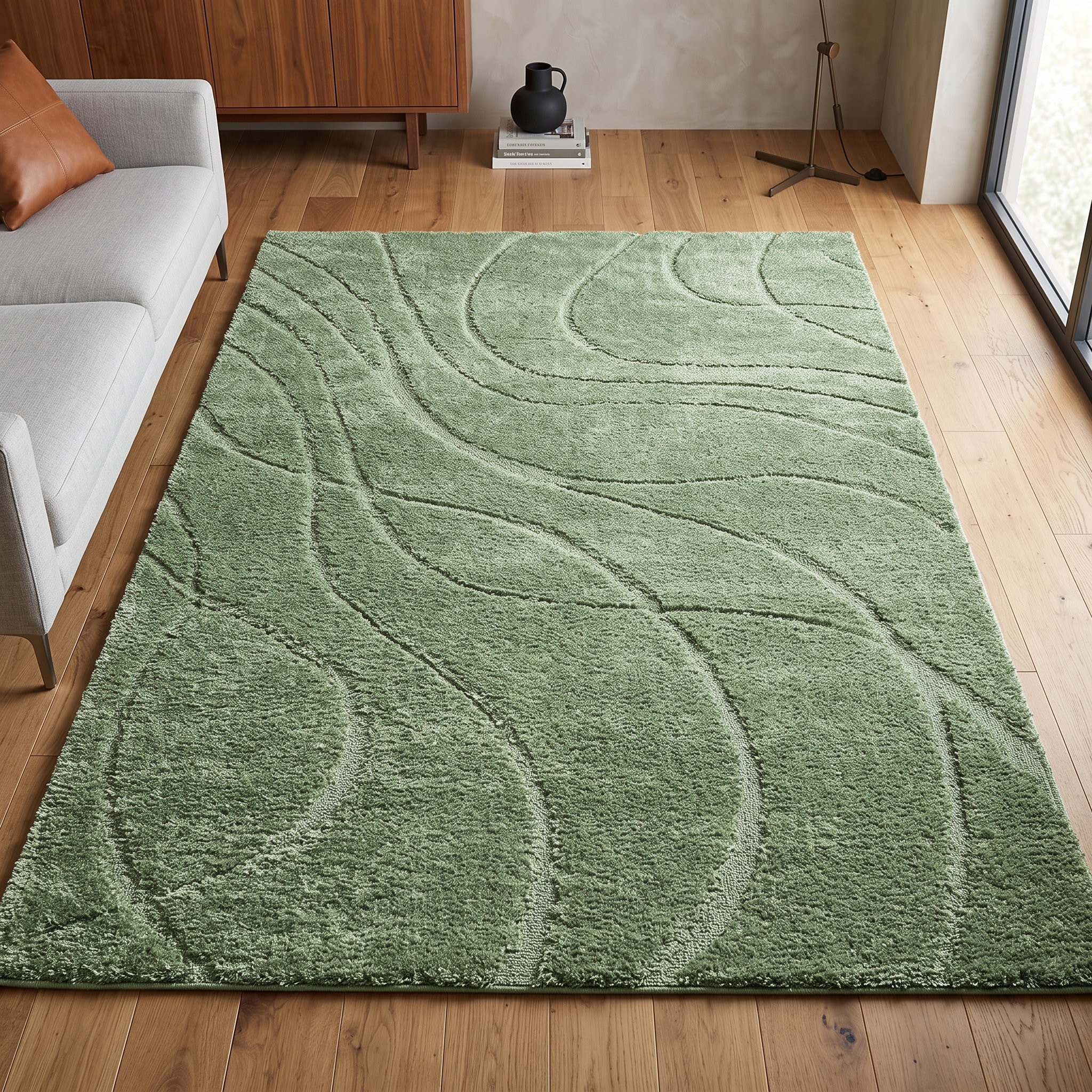 OTTO home Teppich »Lavia, Wellenmuster, Hoch-Tief« rechteckig 20 mm Höhe Linienmuster, modernes Design, 3D Optik, Designteppich, Wohnzimmer