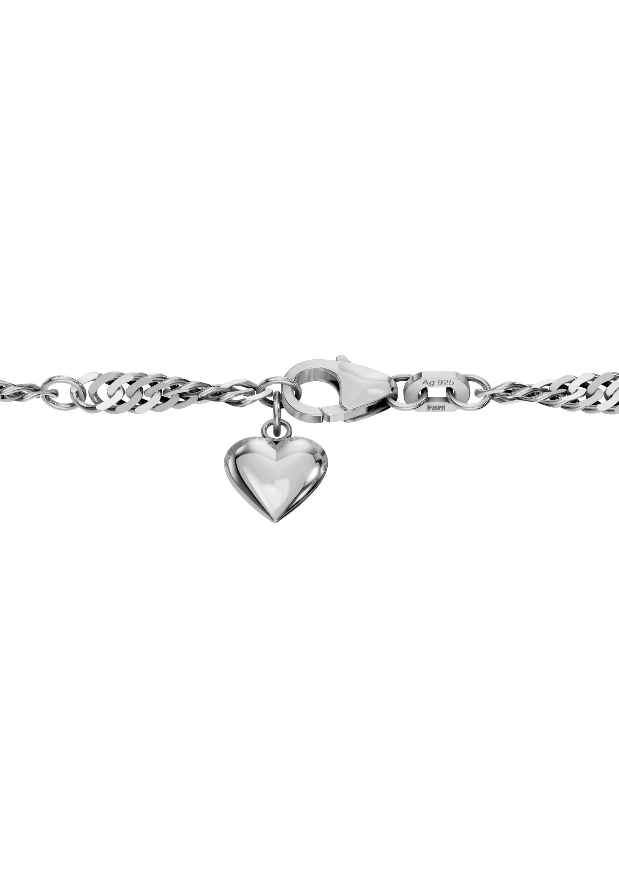 Firetti Fußkette mit Anhänger »Schmuck Geschenk Silber 925 Körperschmuck Herz+LIEBE Singapurkette«