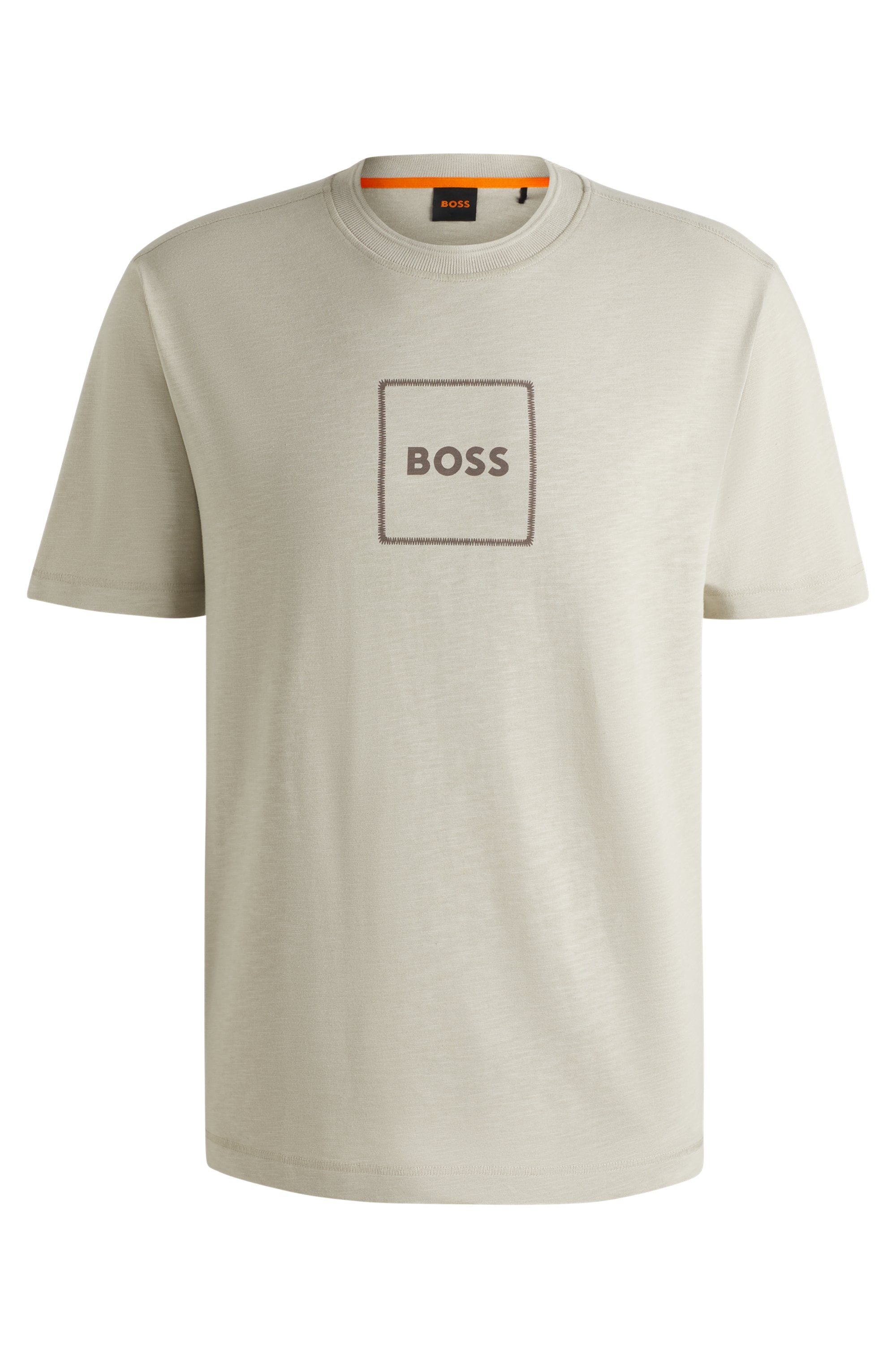 BOSS ORANGE T-Shirt »Te_linenlogo«, mit BOSS Schriftzug