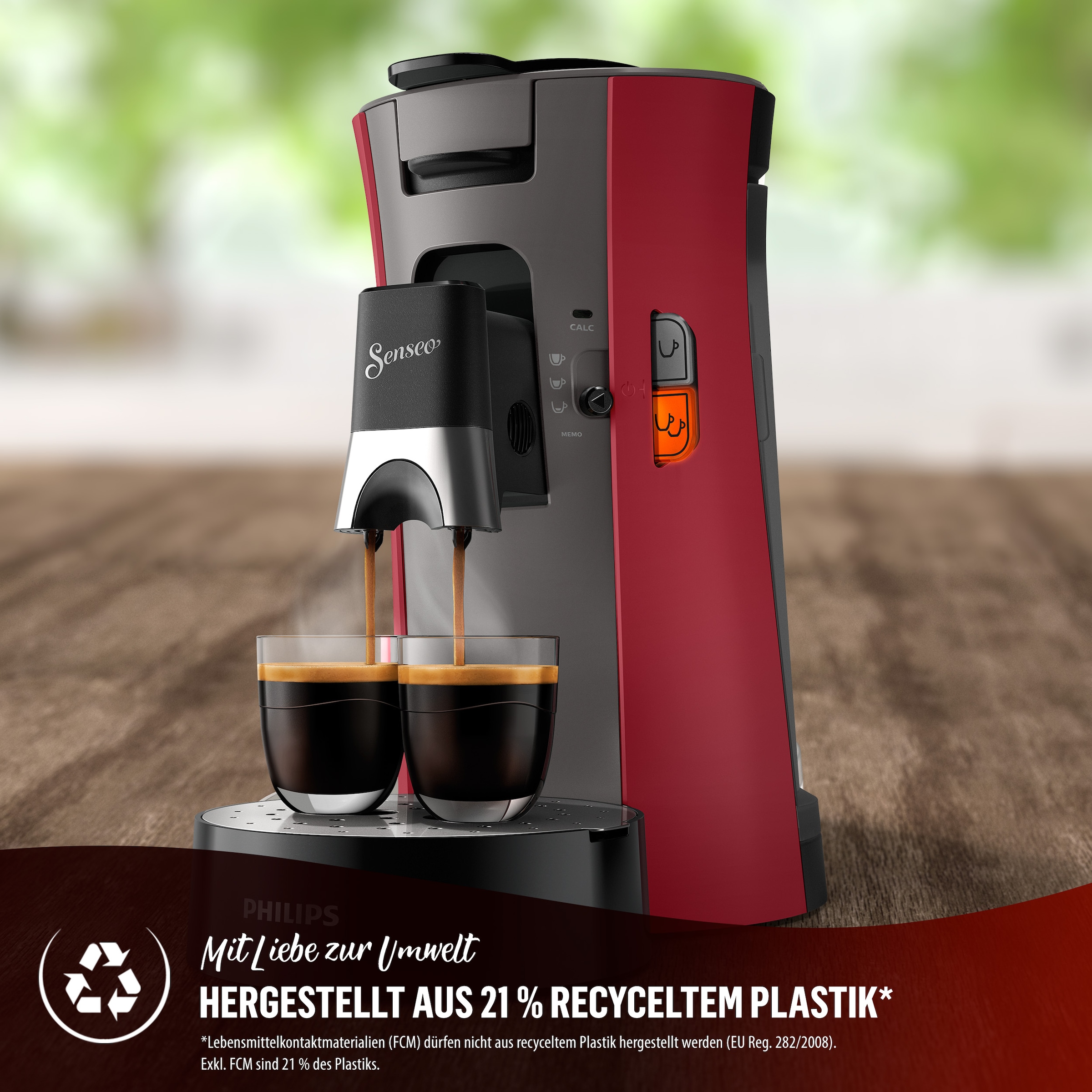 Philips Senseo Kaffeepadmaschine »Select CSA240/90, mit drei Kaffee-Einstellungen«, aus 21% rec. Plastik, Memo-Funktion, inkl. Gratis-Zugabe, Wert 14€ UVP