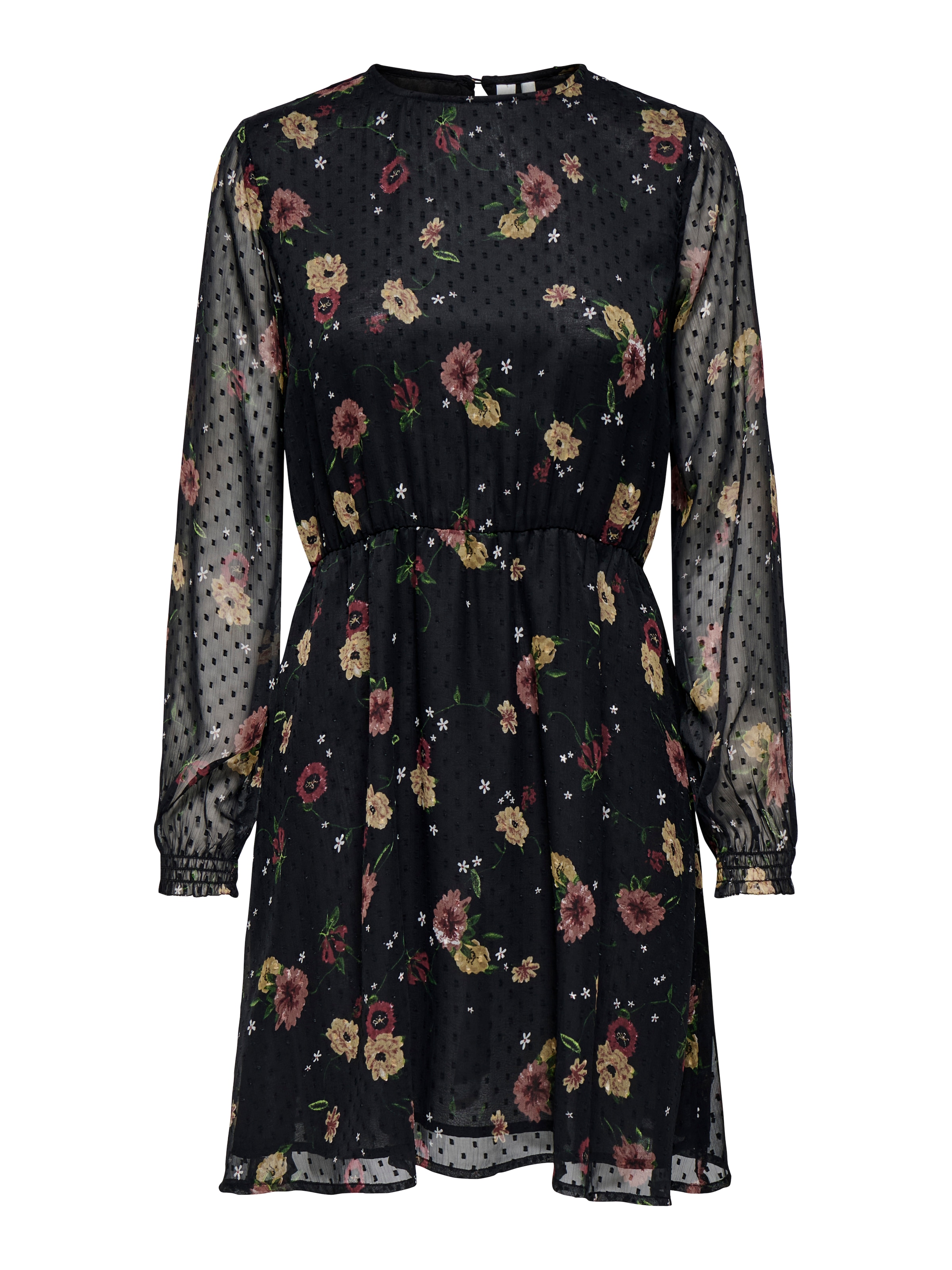 ONLY Druckkleid »ONLELIZA LIFE LS O-NECK DRESS WVN«, Sommerkleid