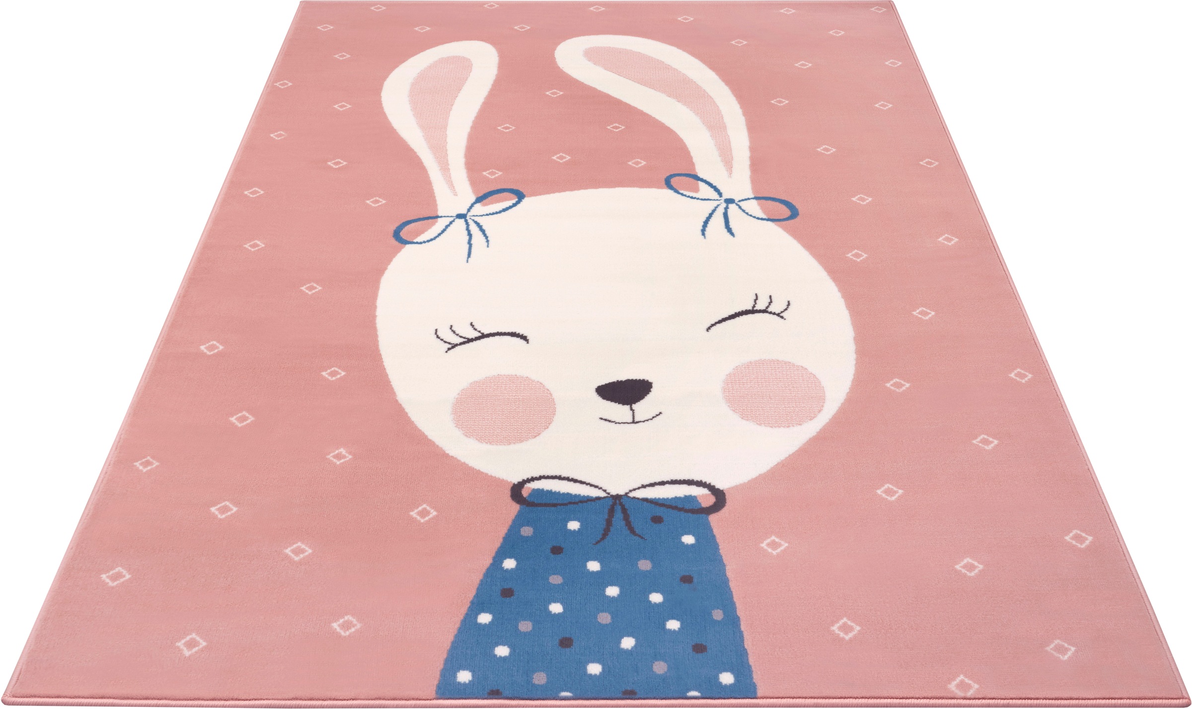 HANSE Home Kinderteppich »Bunny Polly«, rechteckig, 9 mm Höhe, Kurzflor, Tiermotiv, Kinderzimmer, Strapazierfähig, Pflegeleicht, Robust