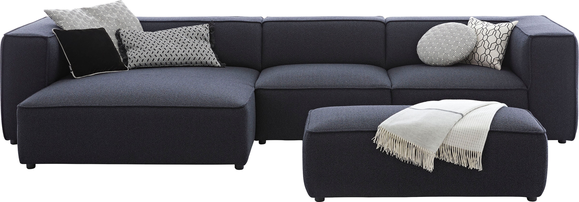 W.SCHILLIG Ecksofa »around-the-block«, mit eleganter Biese, mit Federkern, Breite 341 cm