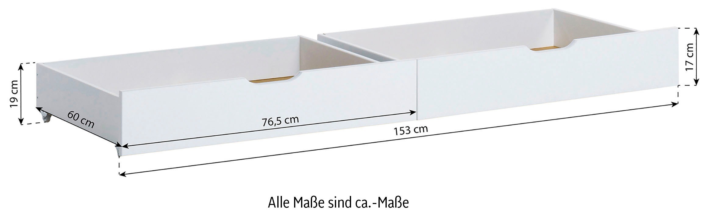 Hoppekids Bettschubkasten »ECO Comfort«, (2 St.), auf Rollen in verschiedenen Farben erhältlich 2 St.