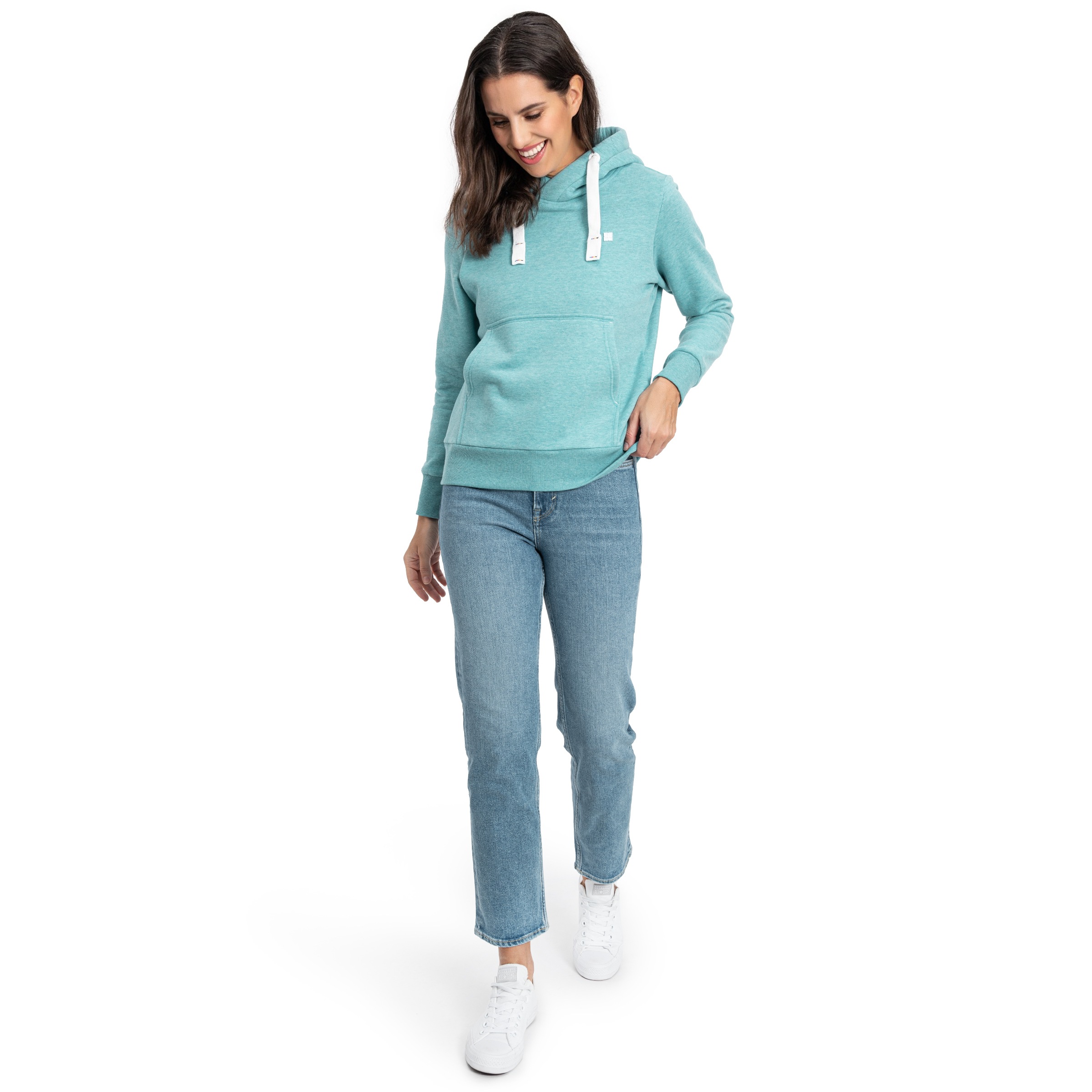 DEPROC Active Kapuzensweatshirt »HildaCMYK II WOMEN«, weiche Fleecejacke mit Kängurutasche