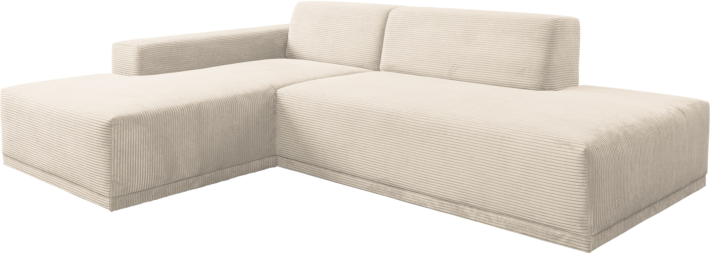 WERK2 Ecksofa »Apollo, 264 cm breit, Japandi Design, Cord, viel Platz« Cord, L-Form