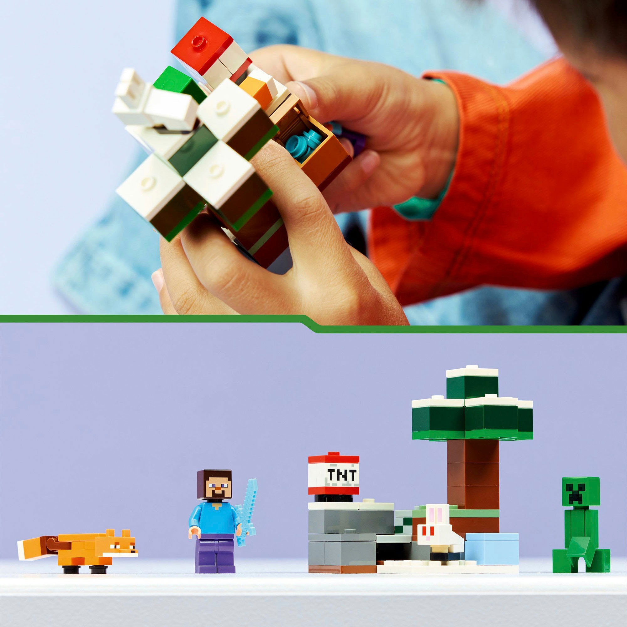 LEGO® Konstruktionsspielsteine »Steves Abenteuer in der Taiga (21583), LEGO Minecraft« Made in Europe