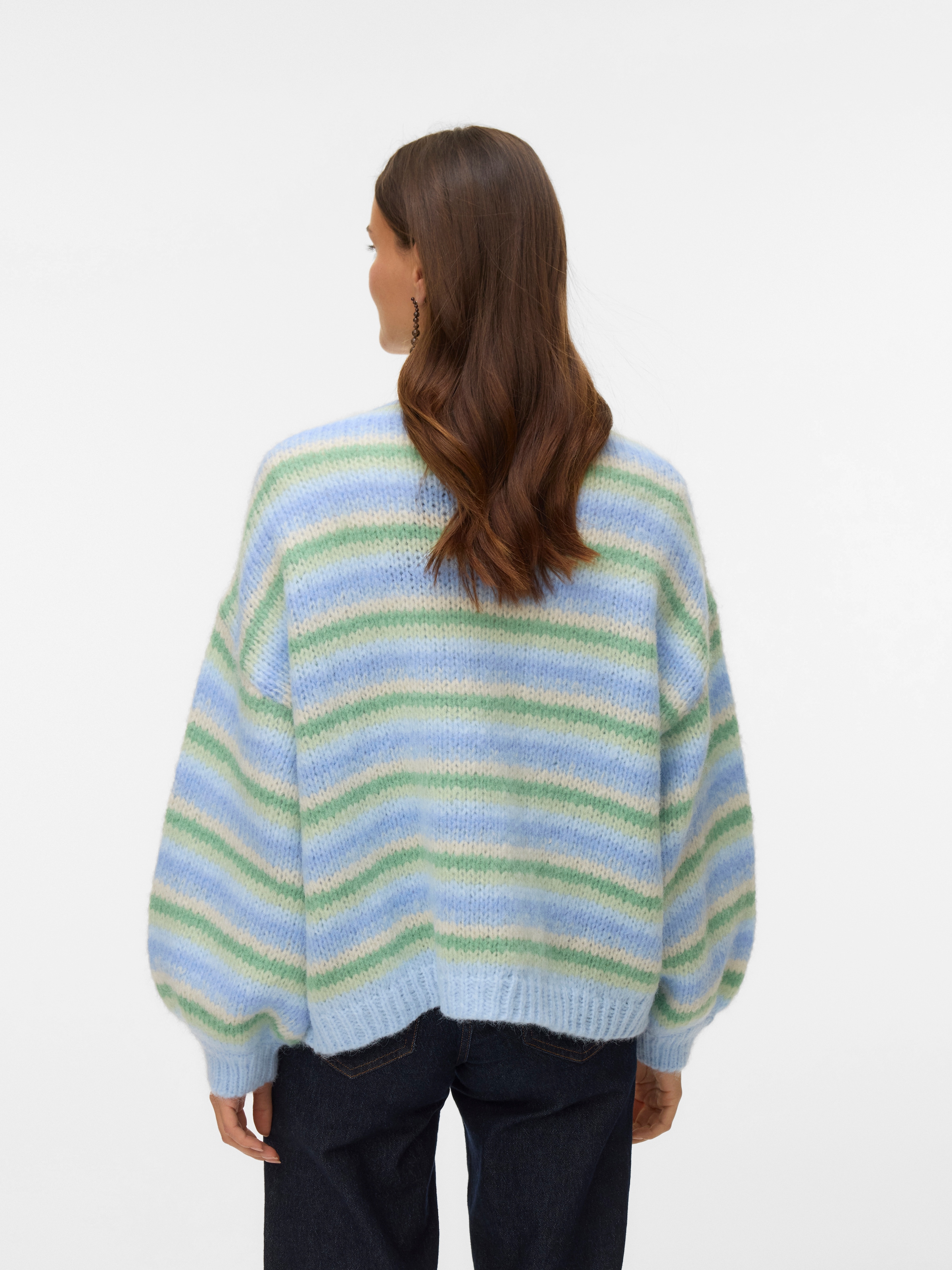 Vero Moda Strickjacke »VMMAYBE STRIPE LS OPEN CARDIGAN NOOS« Kunstfaser, loose fit