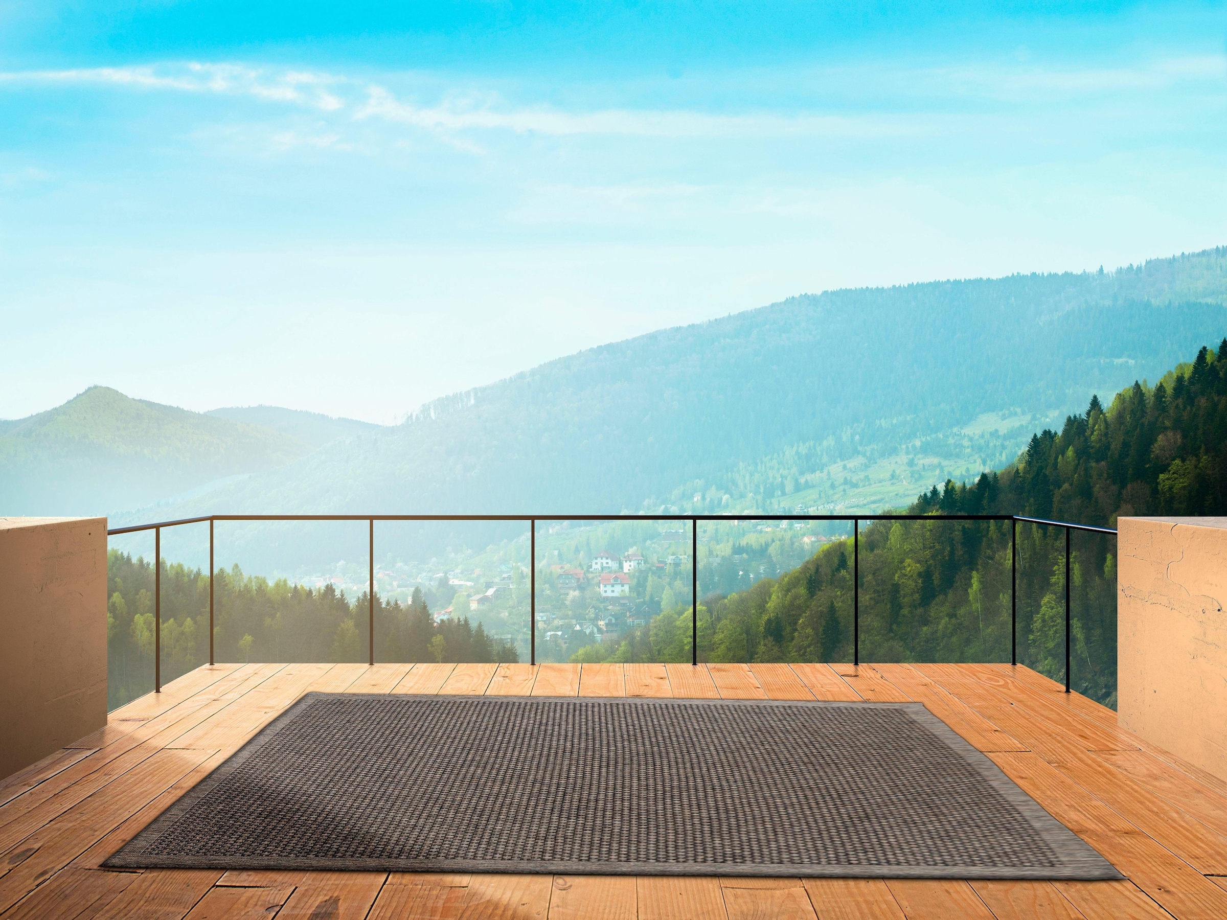 my home Teppich »Gero«, rechteckig, 5 mm Höhe, In- und Outdoor geeignet, Wohnzimmer