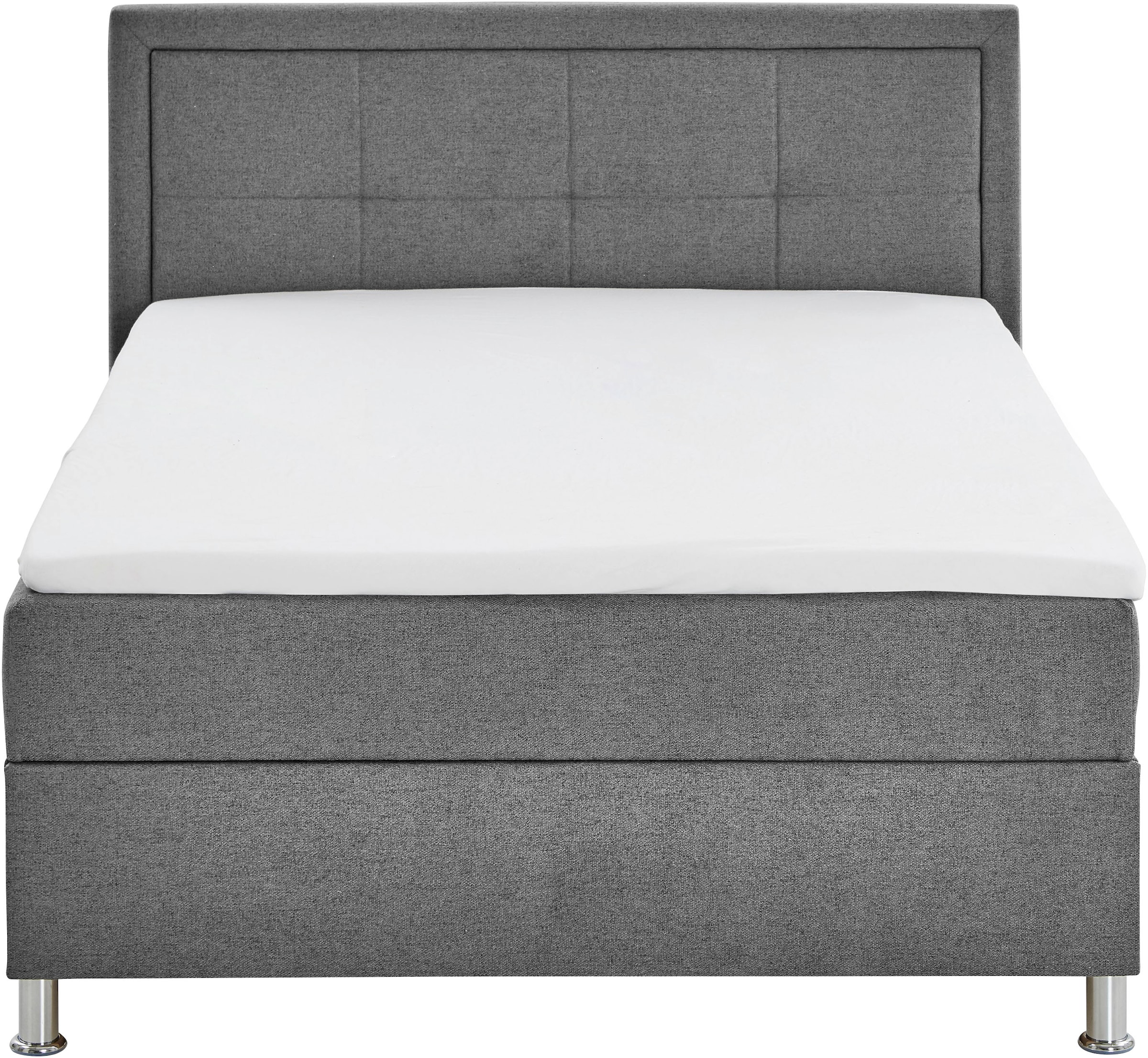 Home affaire Boxbett »Fergus inkl. Bettkasten und Topper, Breite 120cm« mit Metallfuß in Chromoptik