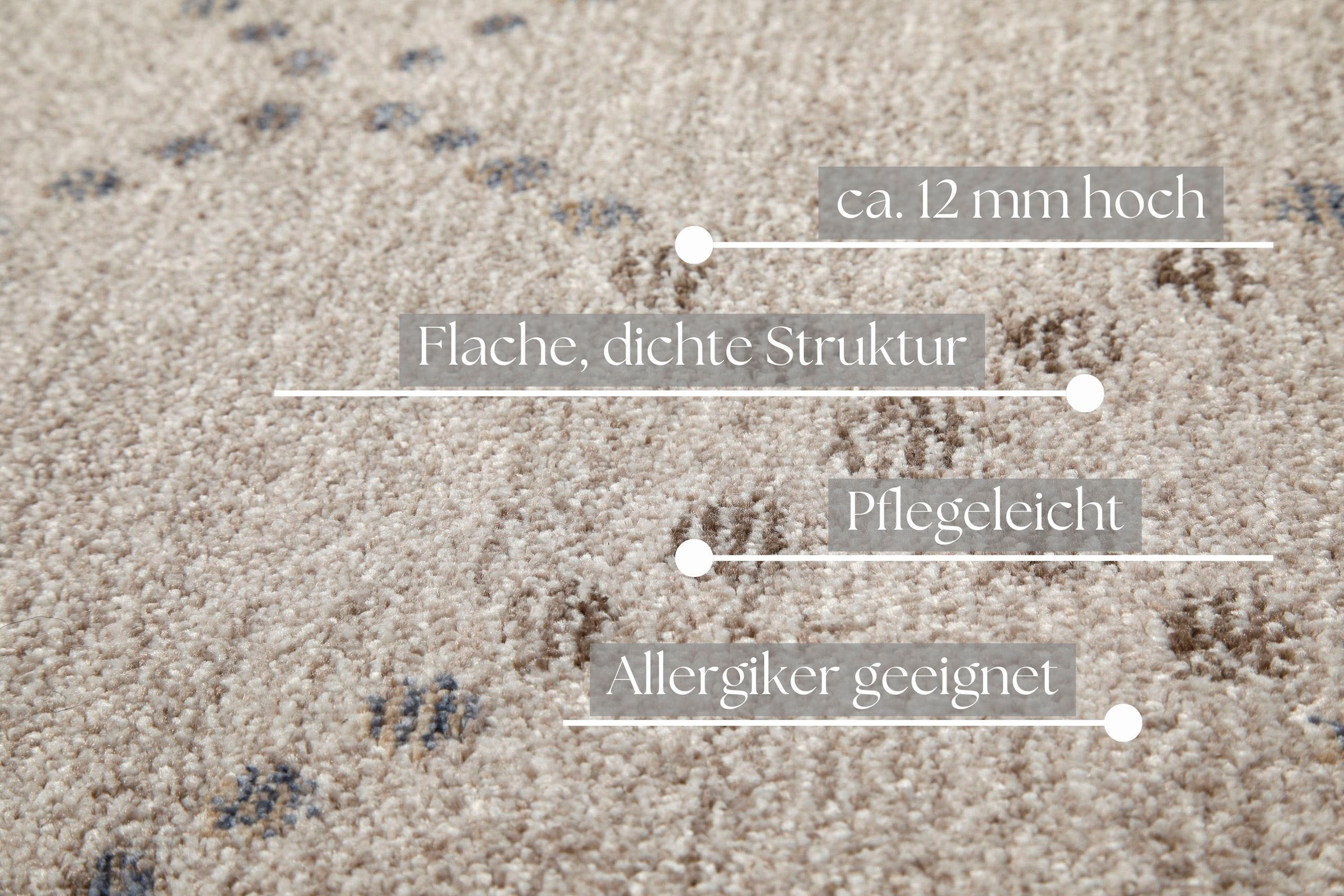 OTTO home Teppich »Thoren« rechteckig 12 mm Höhe weicher Kurzflor, Rautenmuster mit Fransen, Wohnzimmer, Schlafzimmer