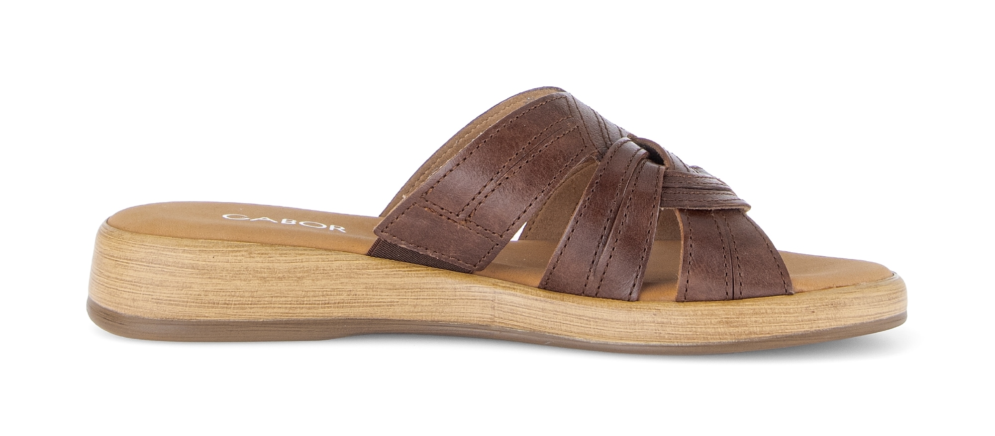 Gabor Pantolette »Rhodos«  Plateau, Schlupfschuh, Sommerschuh mit Ziernähten, G-Weite