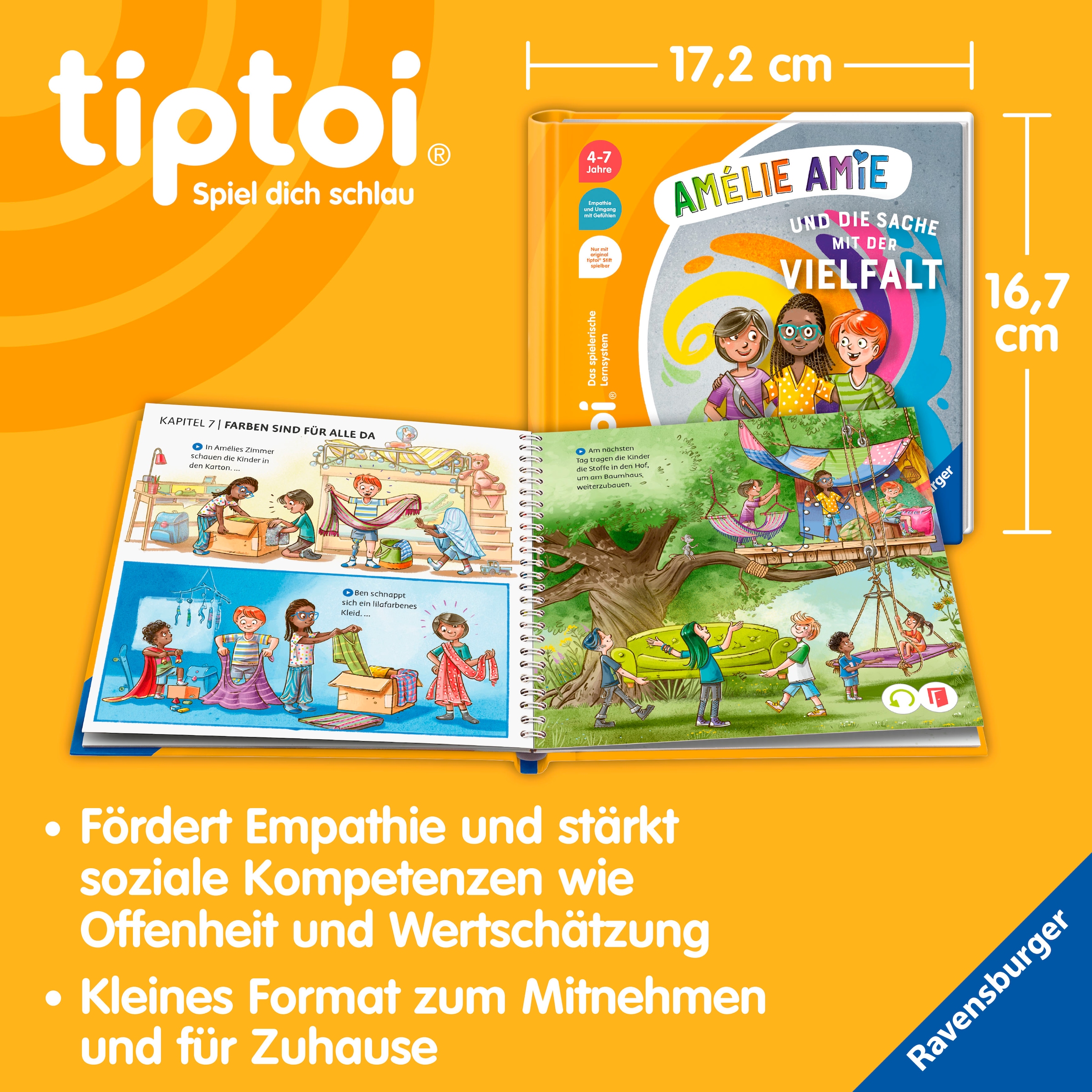Ravensburger Buch »tiptoi® Bildergeschichten über den Umgang mit Gefühlen«, - Amélie Amie und die Sache mit der Vielfalt; Made in Europe