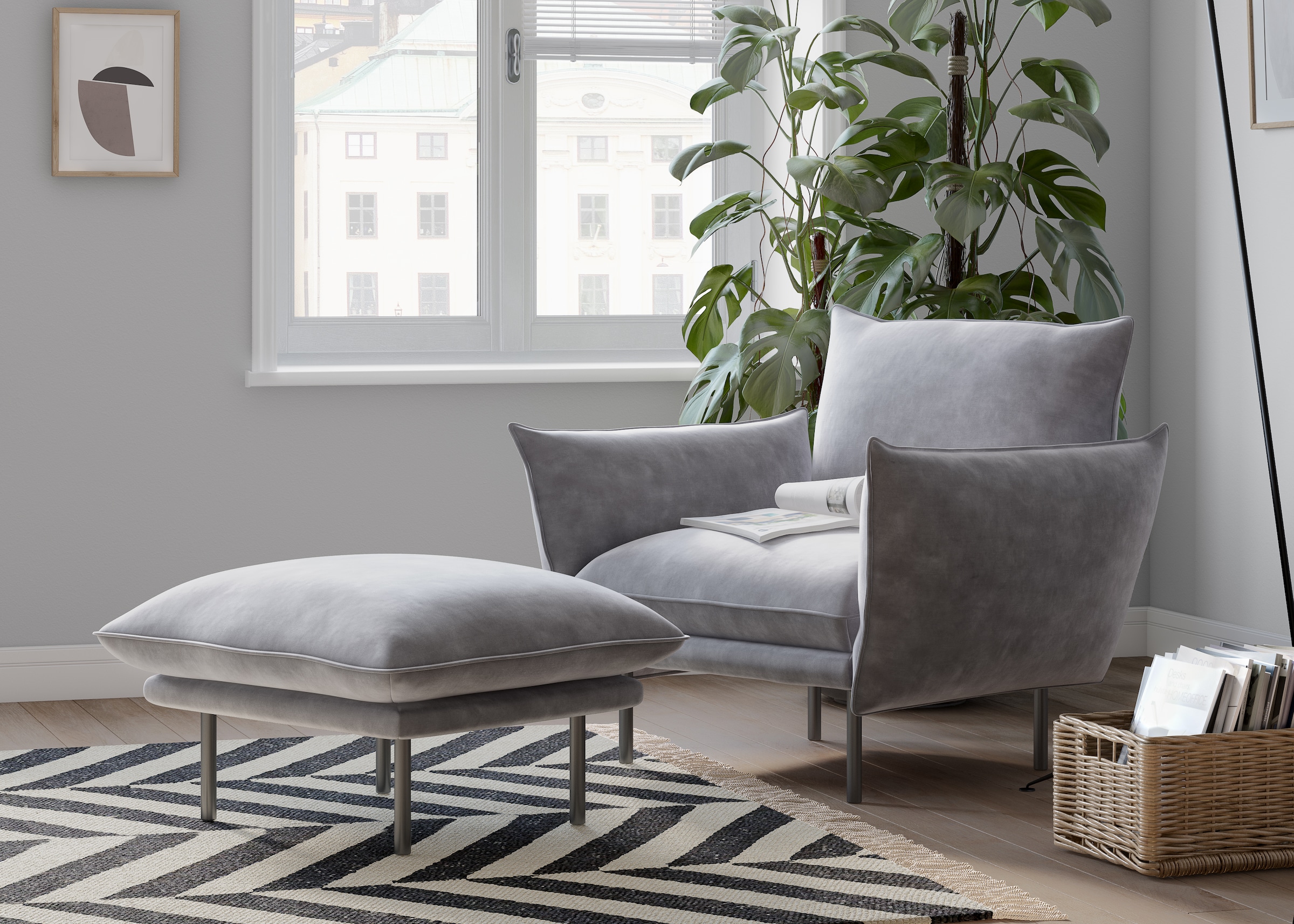 andas Polsterhocker »Stine«, Besonderes Design durch Kissenoptik und Keder, by Morten Georgsen