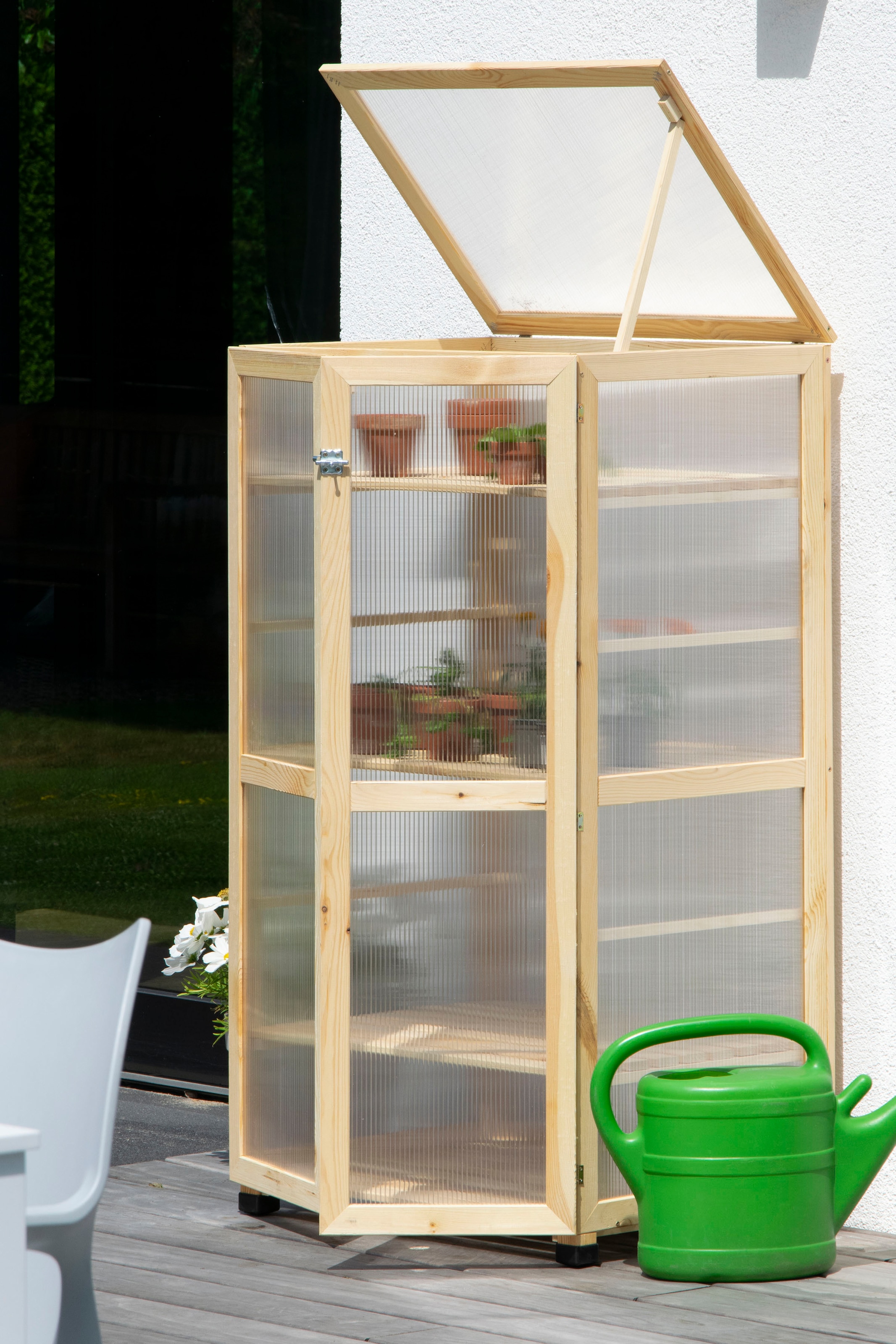 dobar Anzuchttopf »Dome«, großer Anzuchtschrank aus FSC®-zertifiziertem Kiefernholz