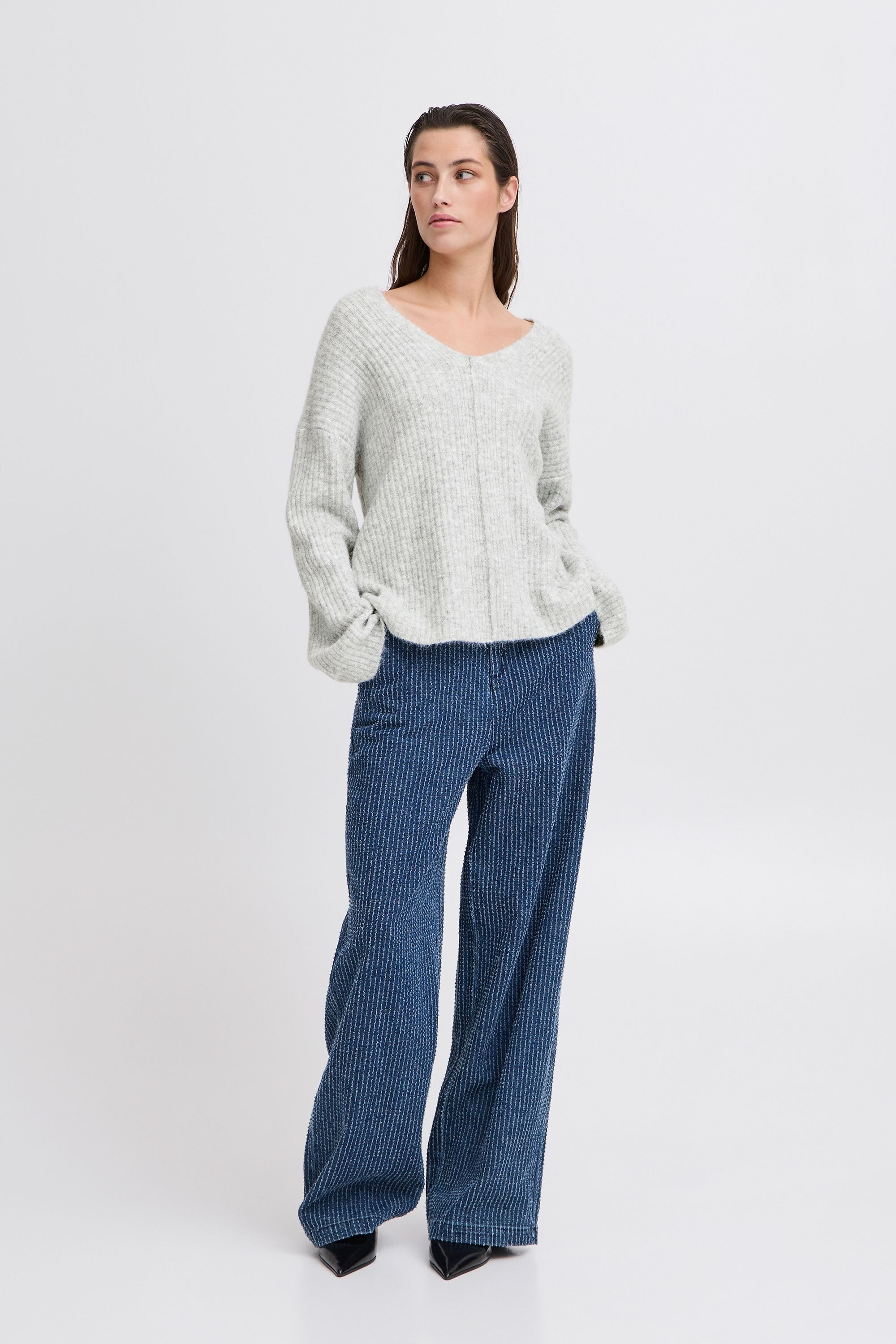 b.young Strickfleece-Pullover »Strickpullover BYOMEA V-NECK JUMPER -«
