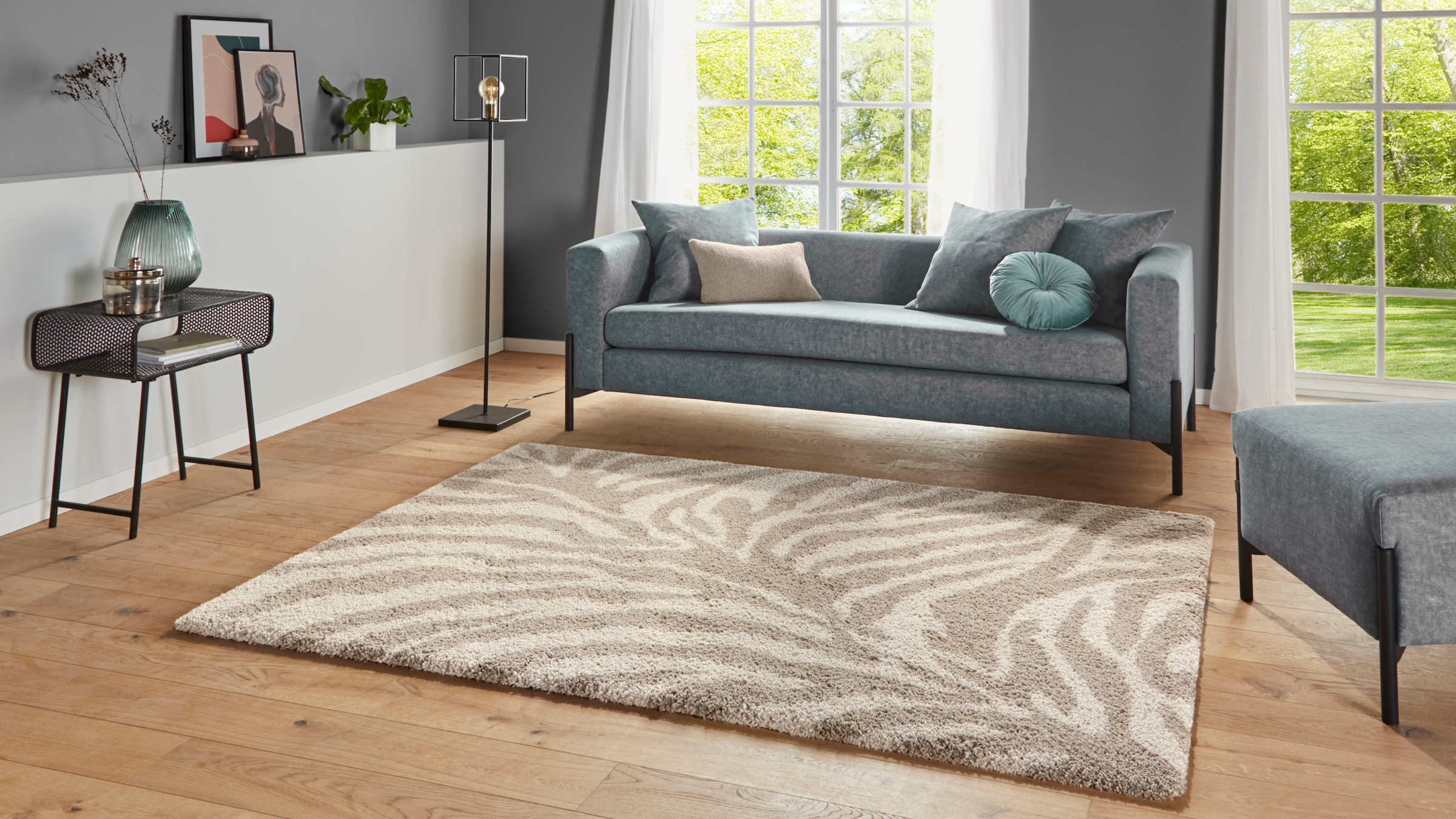 HANSE Home Hochflor-Teppich »Desert«, rechteckig, 35 mm Höhe, Zebra Design, besonders weich durch Microfaser, Robust, Pflegeleicht