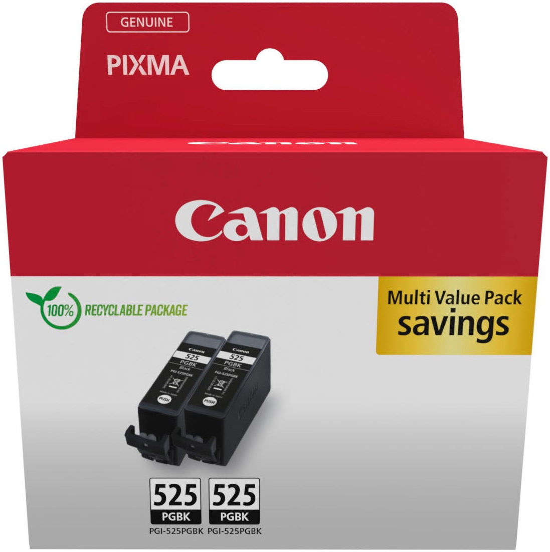 Canon Tintenpatrone »PGI-525PGBK (Doppelpack)«, (Packung, 2 St.)