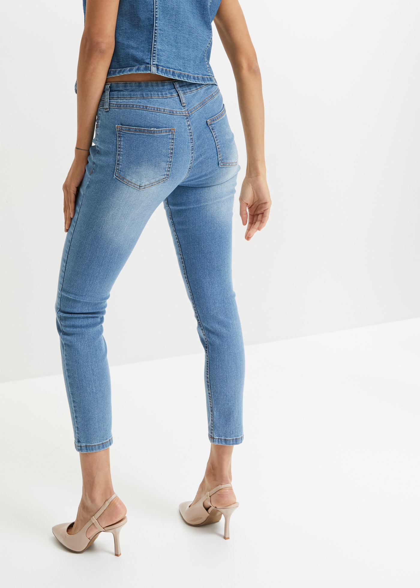 bonprix 7/8-Jeans »Slim Fit Jeans Mid Waist, cropped« Slim Fit Jeans Mid Waist, cropped