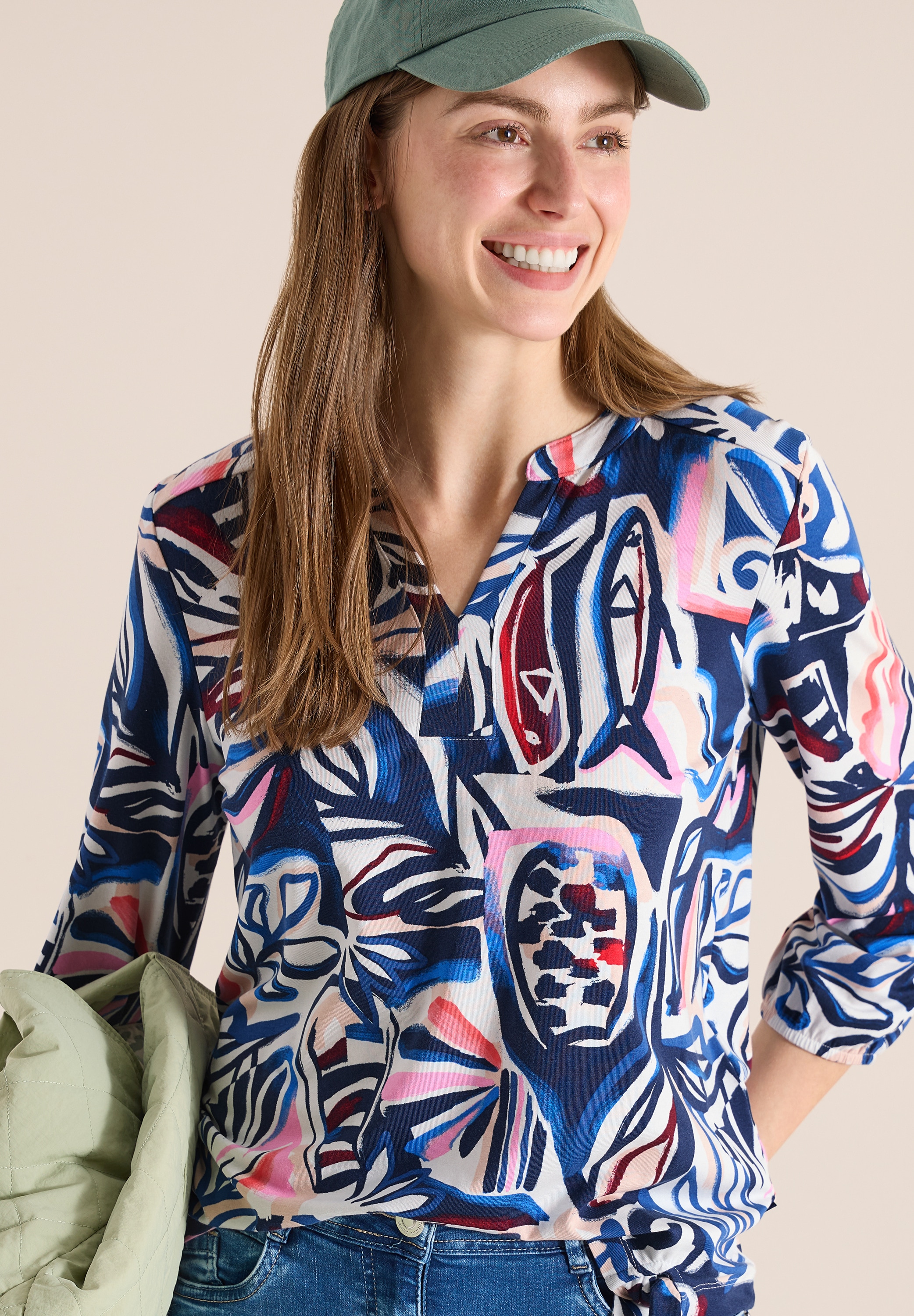 Cecil 3/4-Arm-Shirt mit All-Over Print