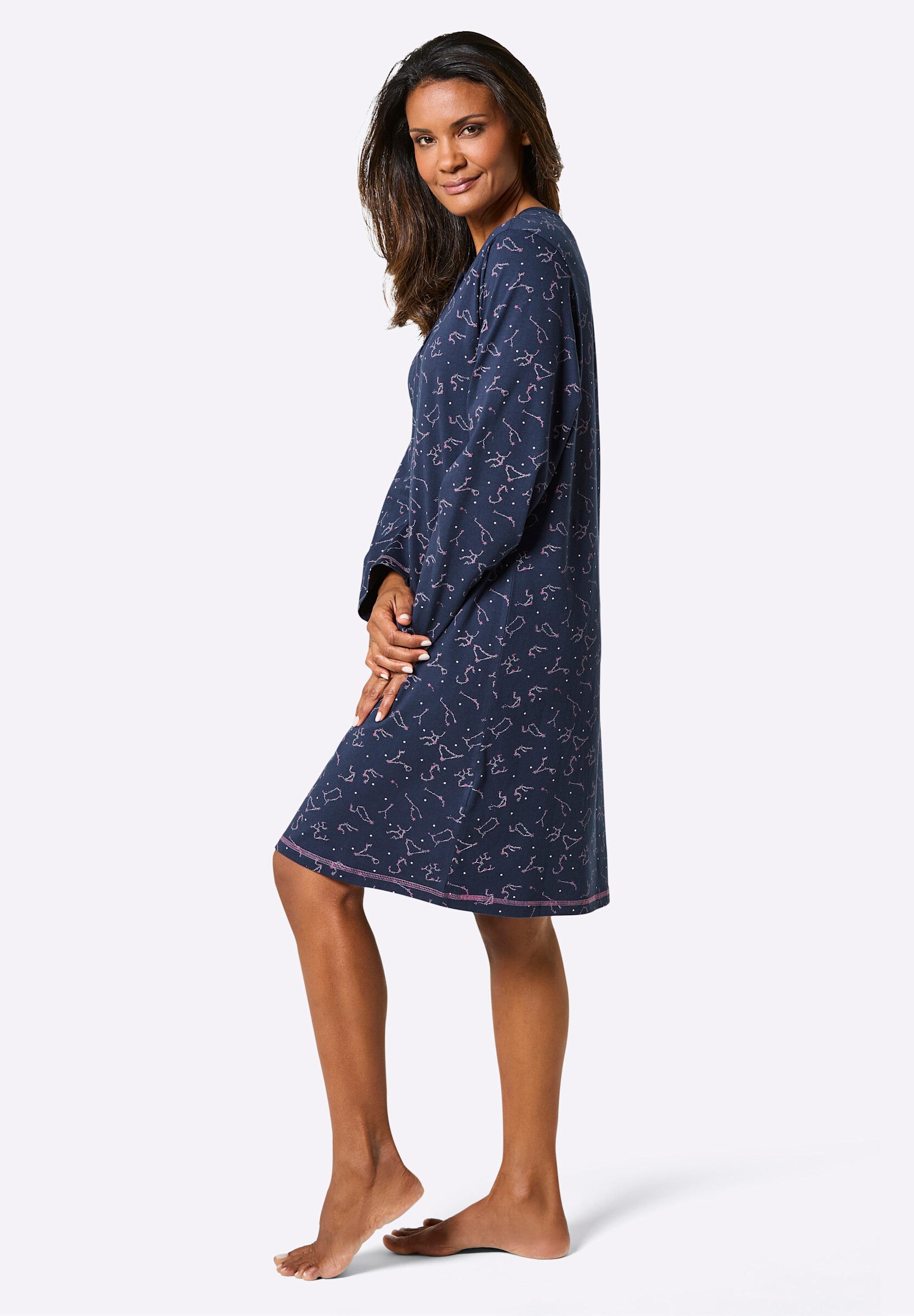 comtessa Pyjama »Nachthemd Nachthemd mit Sternbild-Motiven« 1 Stk.