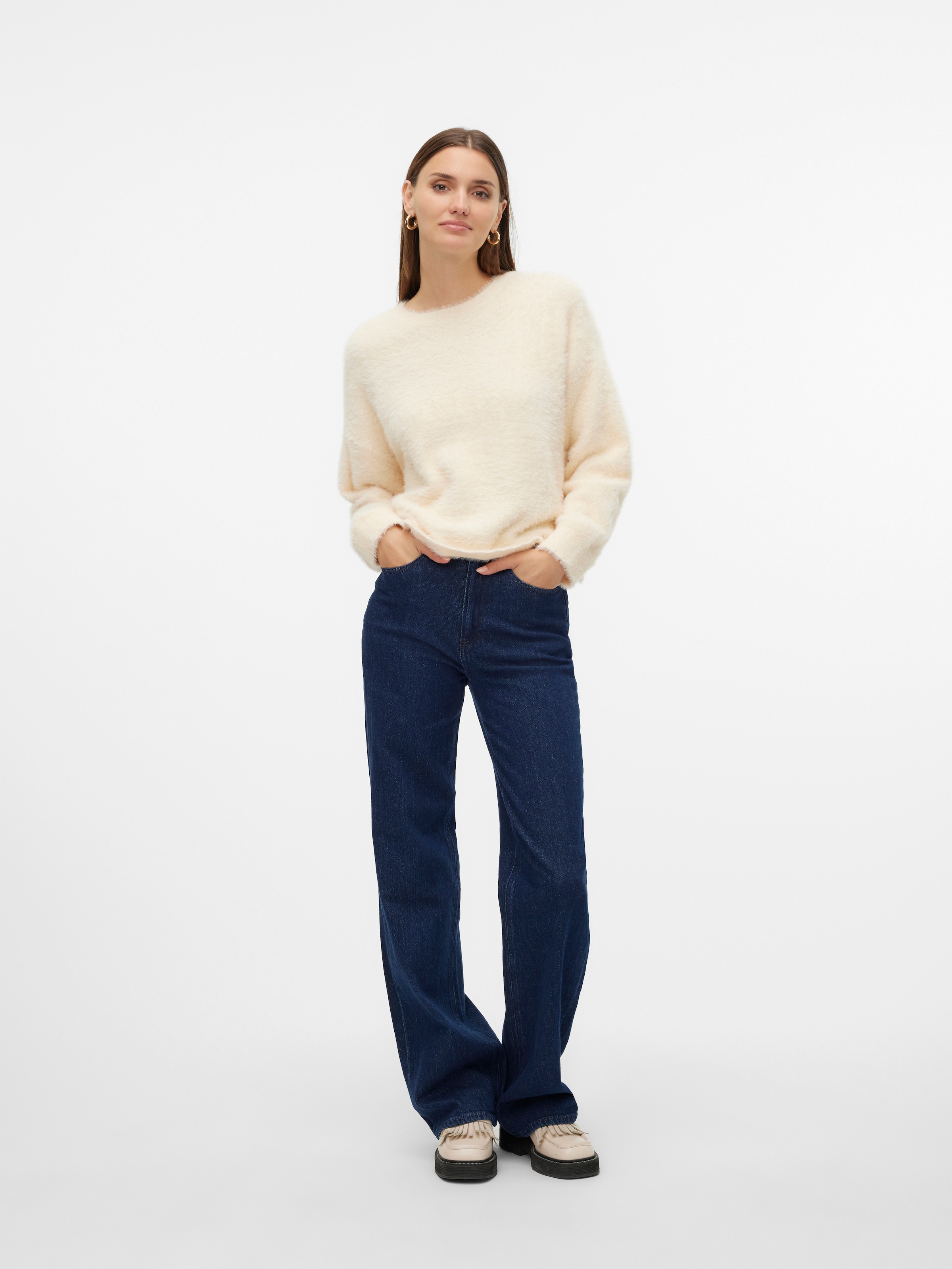 Vero Moda Rundhalspullover »VMALINA LS O-NECK BOXY PULLOVER BOO«