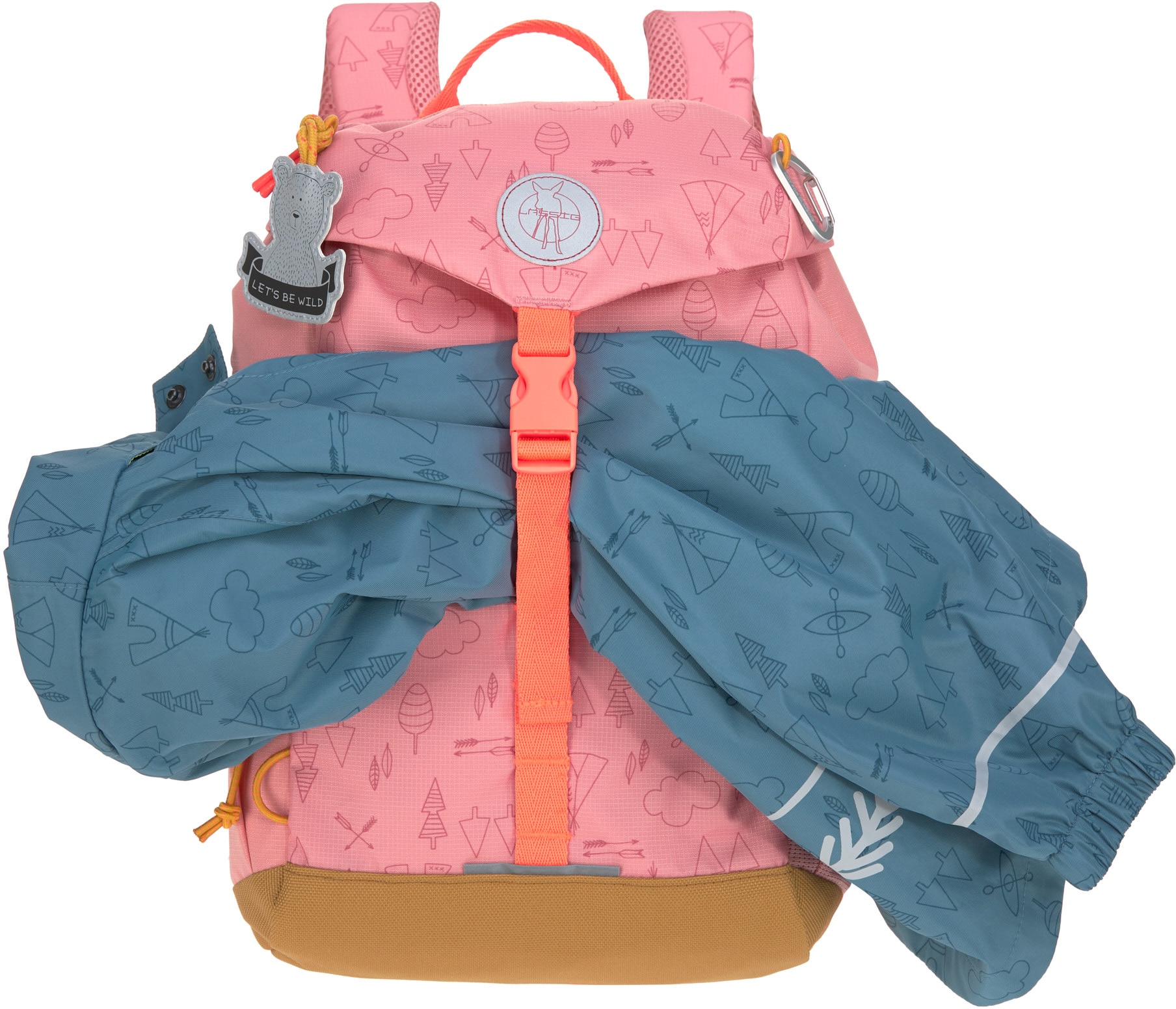 LÄSSIG Kinderrucksack »Adventure, rose, Mini Backpack«, Reflektoren, inkl. Sitzunterlage; PETA-approved vegan; aus recyceltem Material