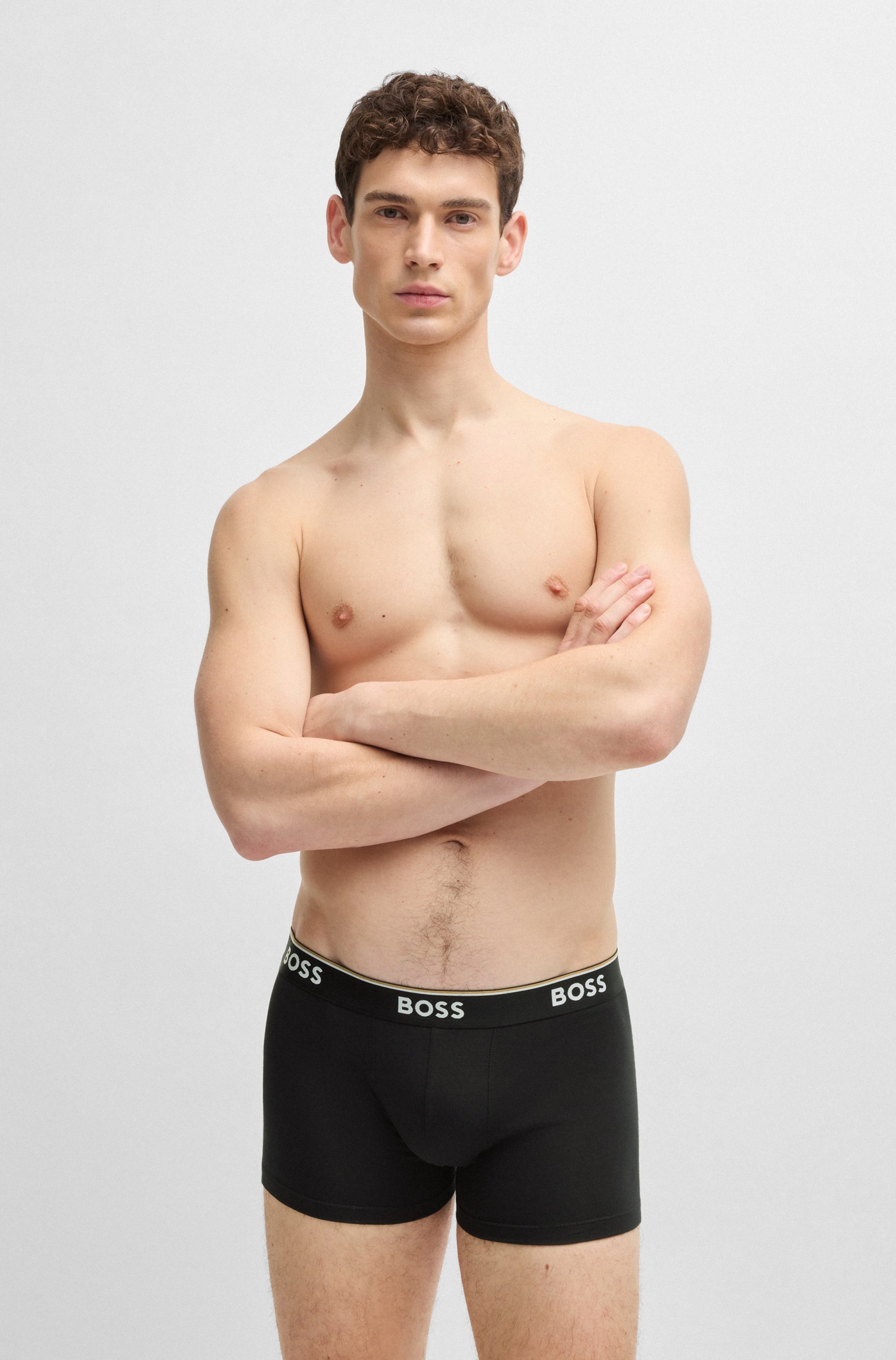 BOSS Boxer »TRUNK 3 PACK«, (3 St.), BOSS Schriftzug auf dem Bund