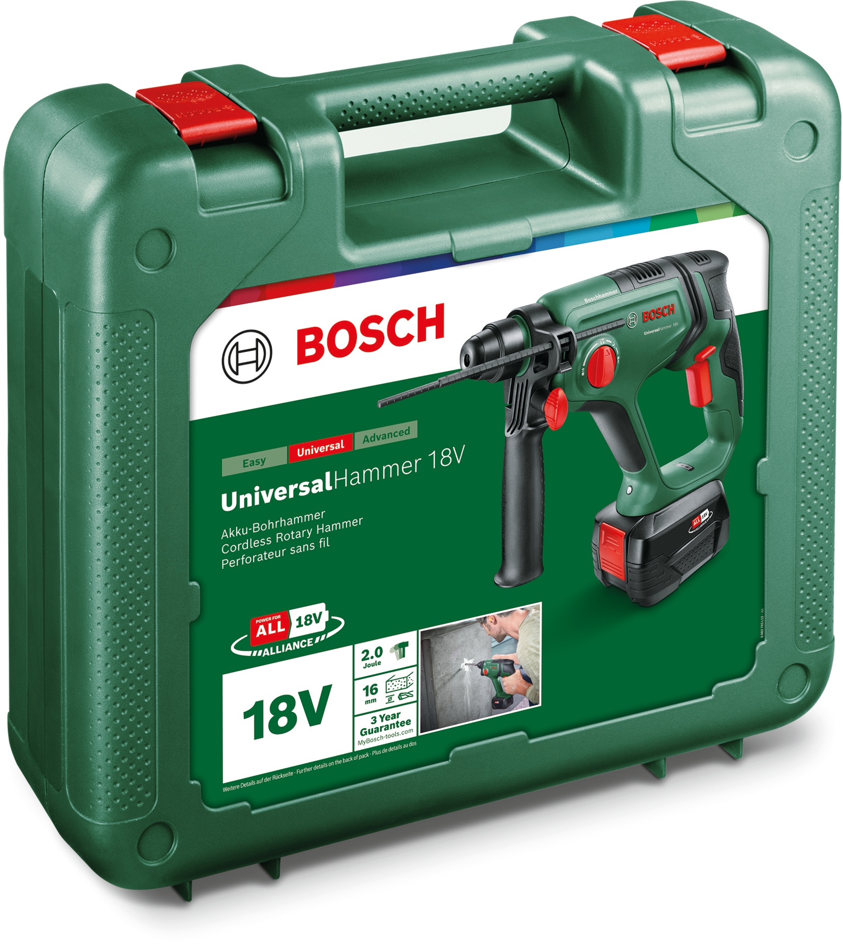 Bosch Home & Garden Akku-Bohrhammer »UniversalHammer«, mit Akku 18V/4,0Ah und Ladegerät AL 1