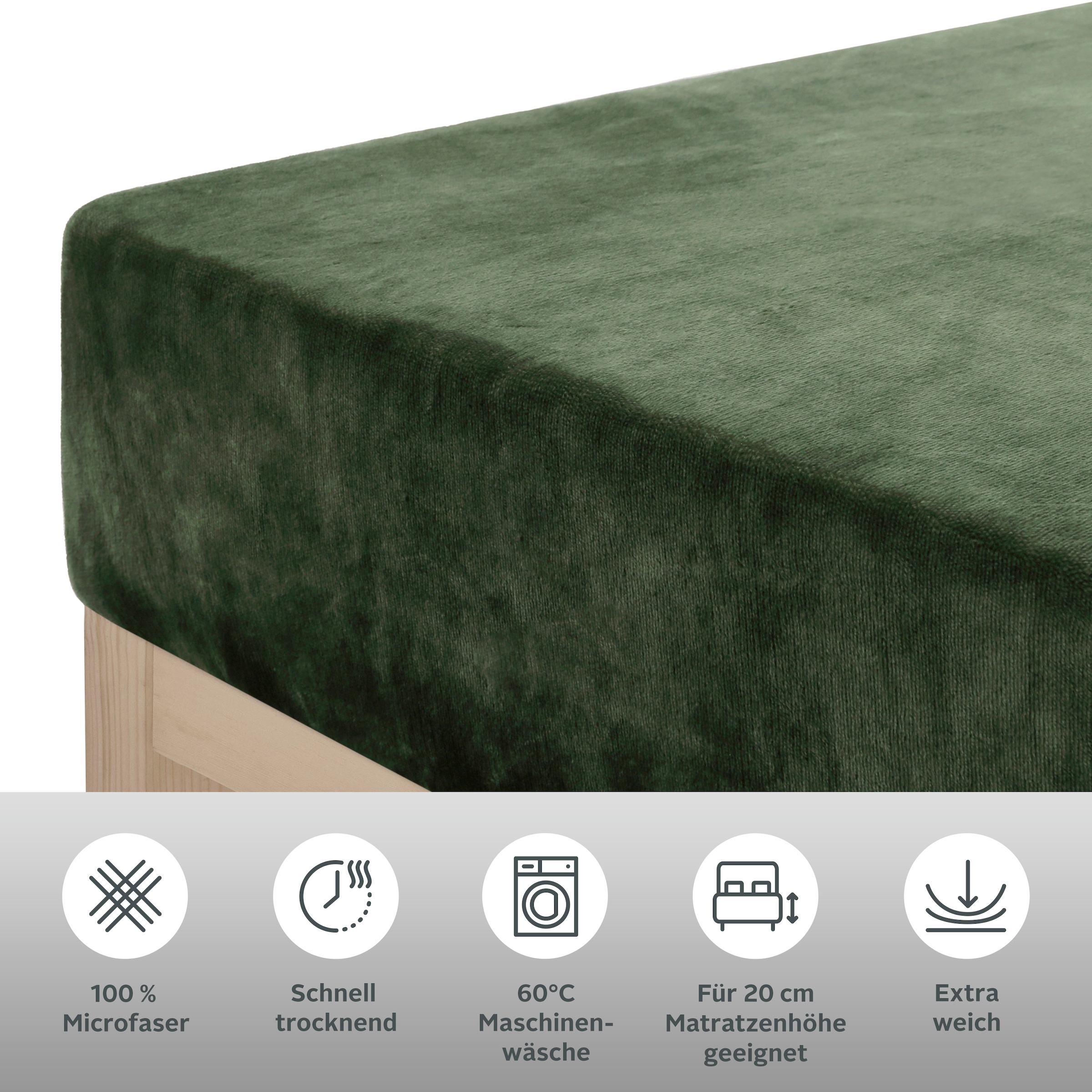 OTTO home Spannbettlaken »Desner3, Mikrofaser-Fleece, Cashmere-Touch« für Matratzen bis 20cm Höhe, kuschelig & weich, Bettlaken