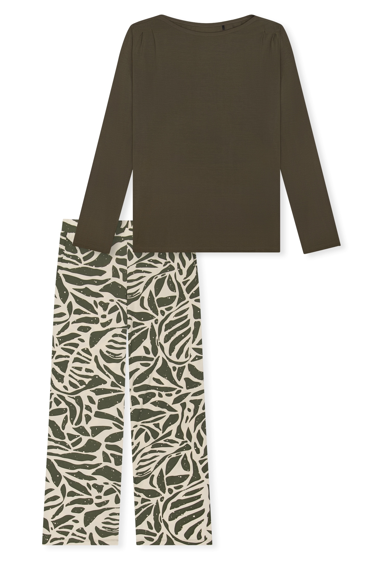 Schiesser Schlafanzug »Selected Premium« 2 mit U-Boot-Ausschnitt, langen Ärmeln