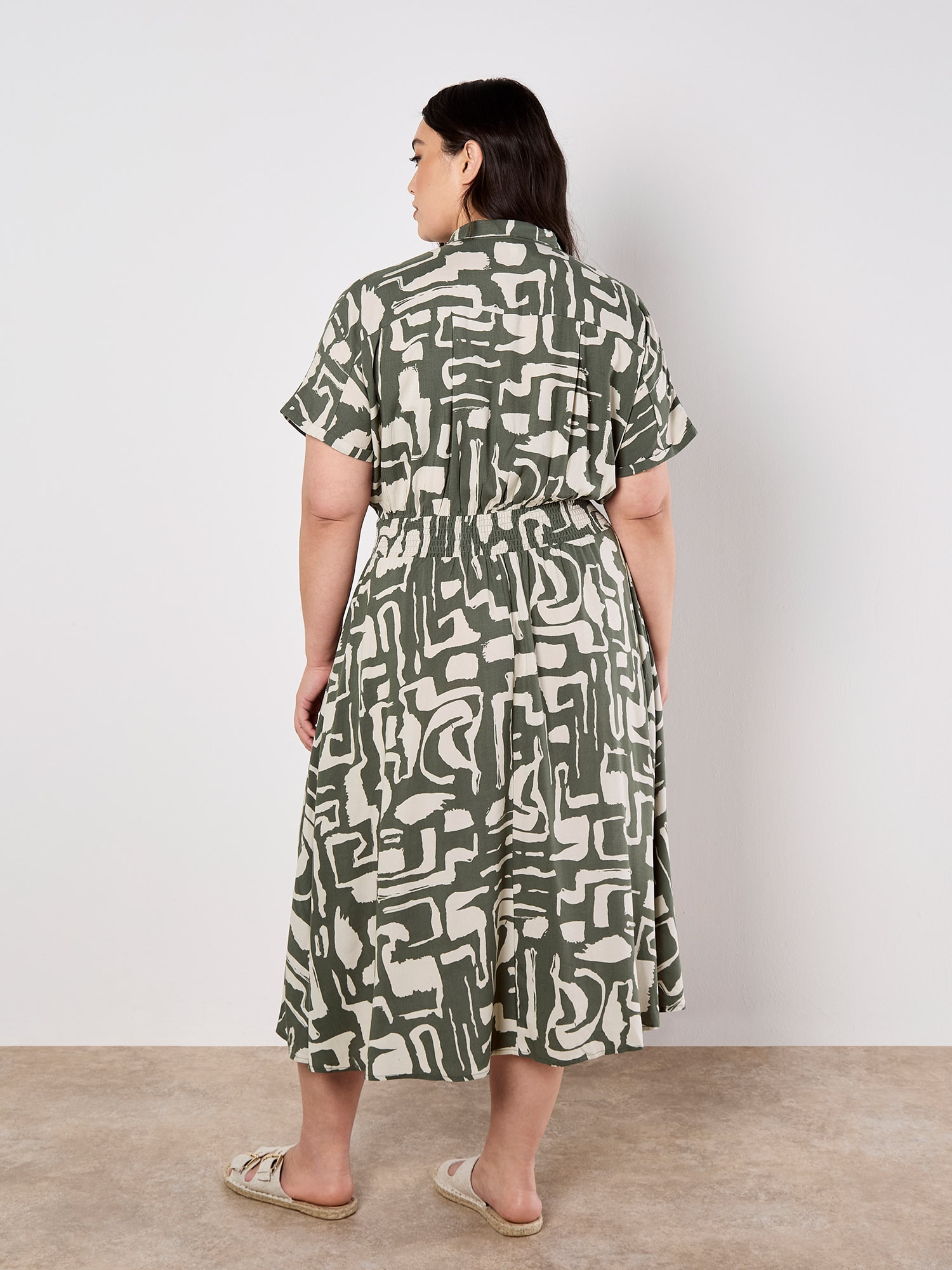 Apricot Druckkleid »Geo Grecian Shirt Midi Dress« 1 tlg. mit Smokband