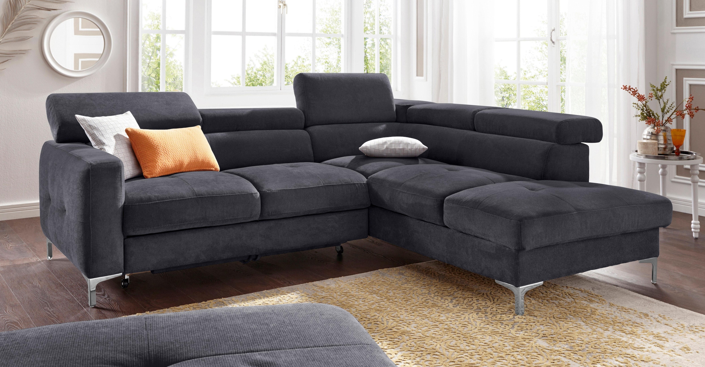 COTTA Ecksofa »Sammy L-Form« mit Kopfteilverstellung, wahlweise mit Bettfunktion & Bettkasten