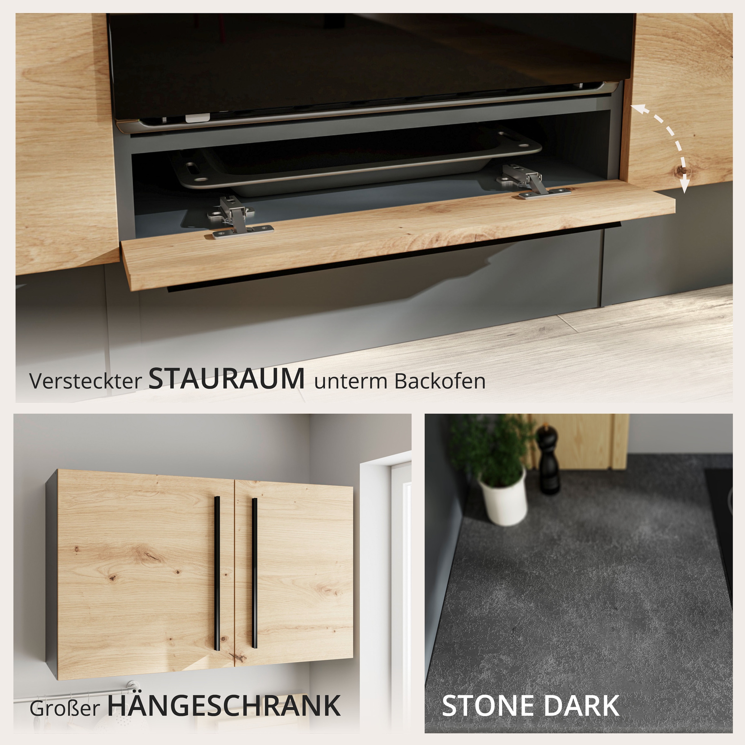 BASIC by Balculina Küchenzeile »Jazz« Breite 250 cm, wahlweise mit E-Geräten