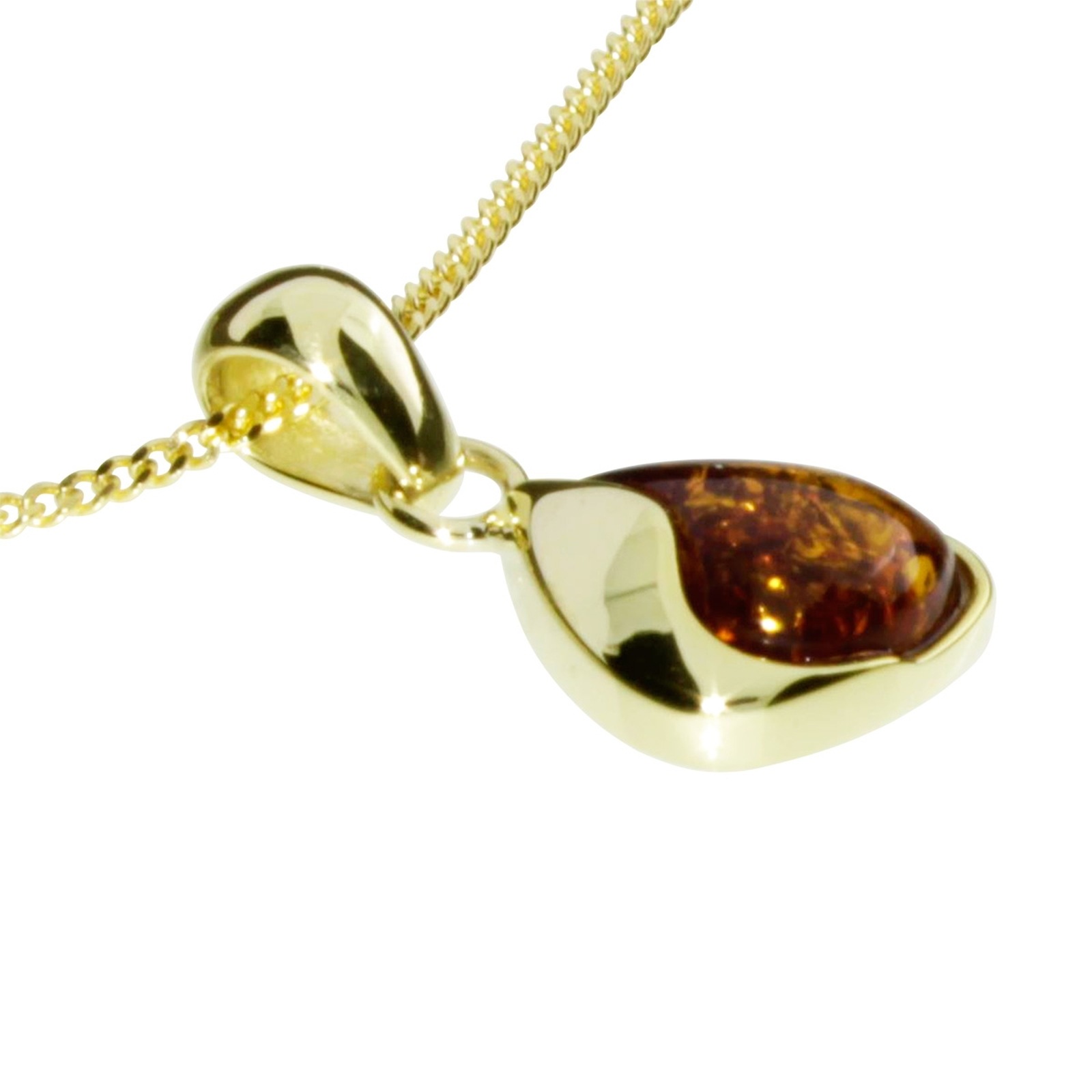 OSTSEE-SCHMUCK Kette und Anhänger Set »- Jeska 20 mm - Gold 333/000 - Bernstein«