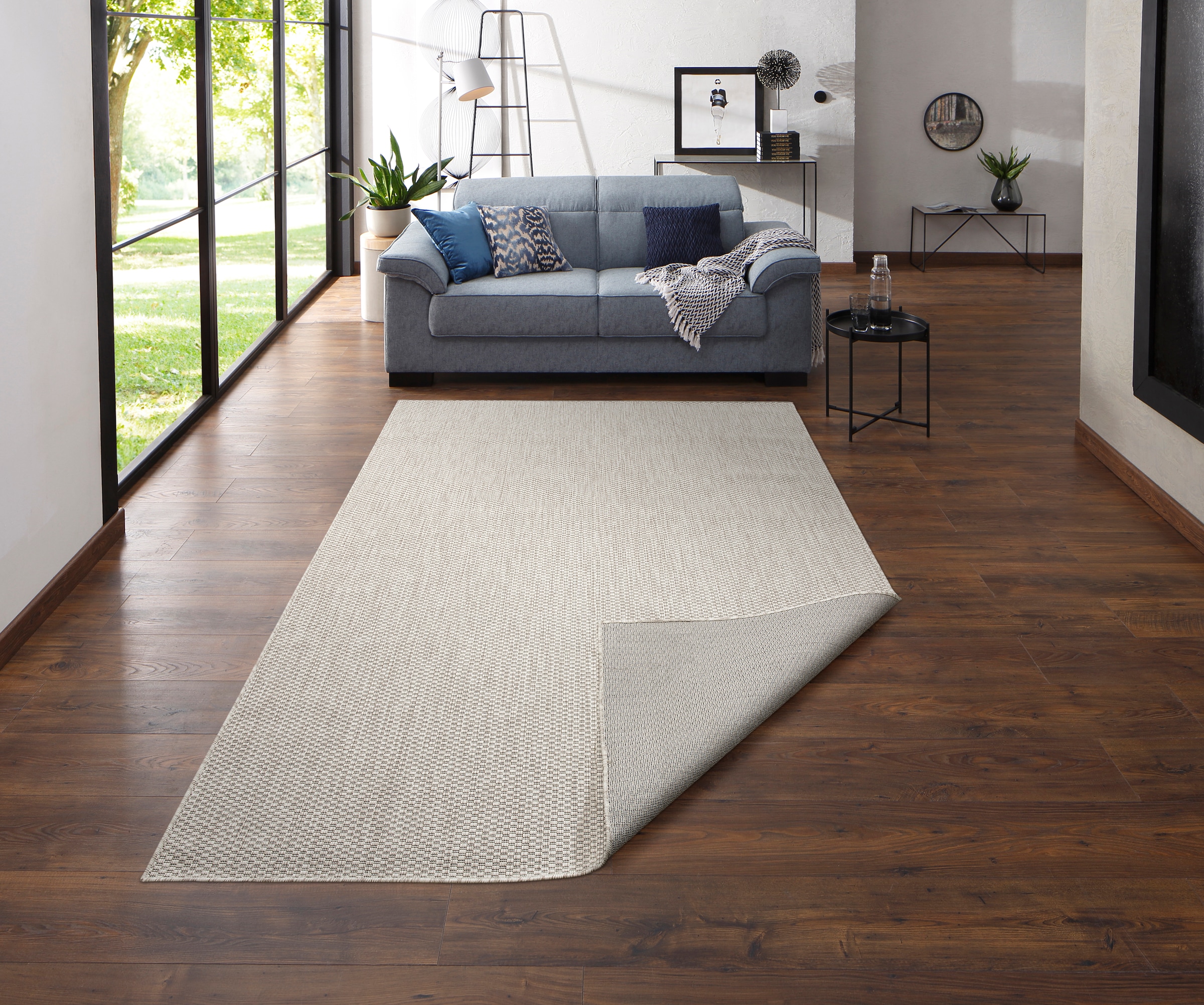 my home Teppich »Rhodos, In-und Outdoor geeignet« rechteckig 3 mm Höhe Sisal-Optik, Wetterfest & UV-beständig, Wohnzimmer, Balkon, Camping