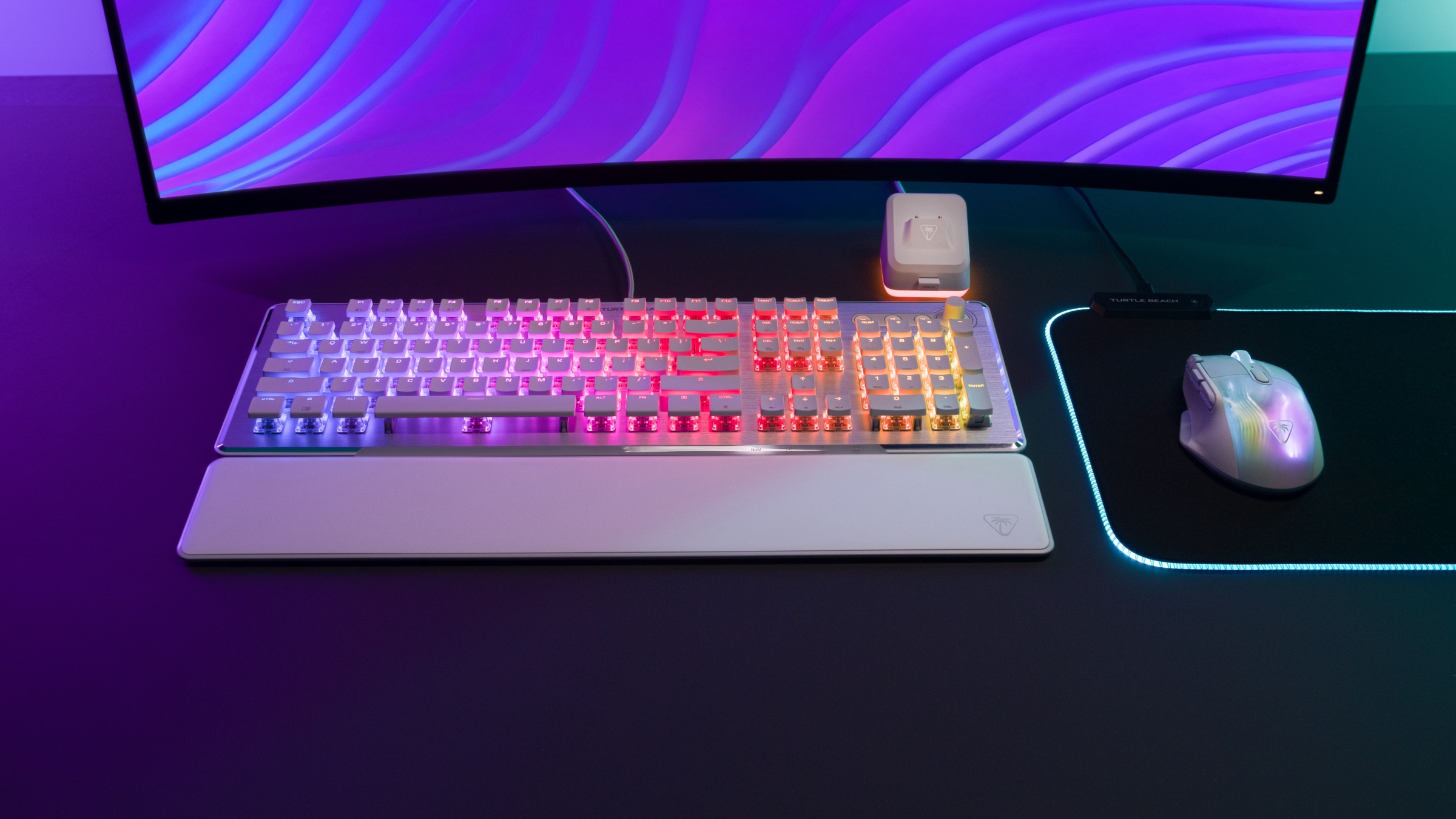 Turtle Beach Gaming-Tastatur »Vulcan II, Linear«, (Lautstärkeregler-Funktionstasten-Profil-Speicher-Ziffernblock-verstellbare Füße-Handgelenkauflage), Linear