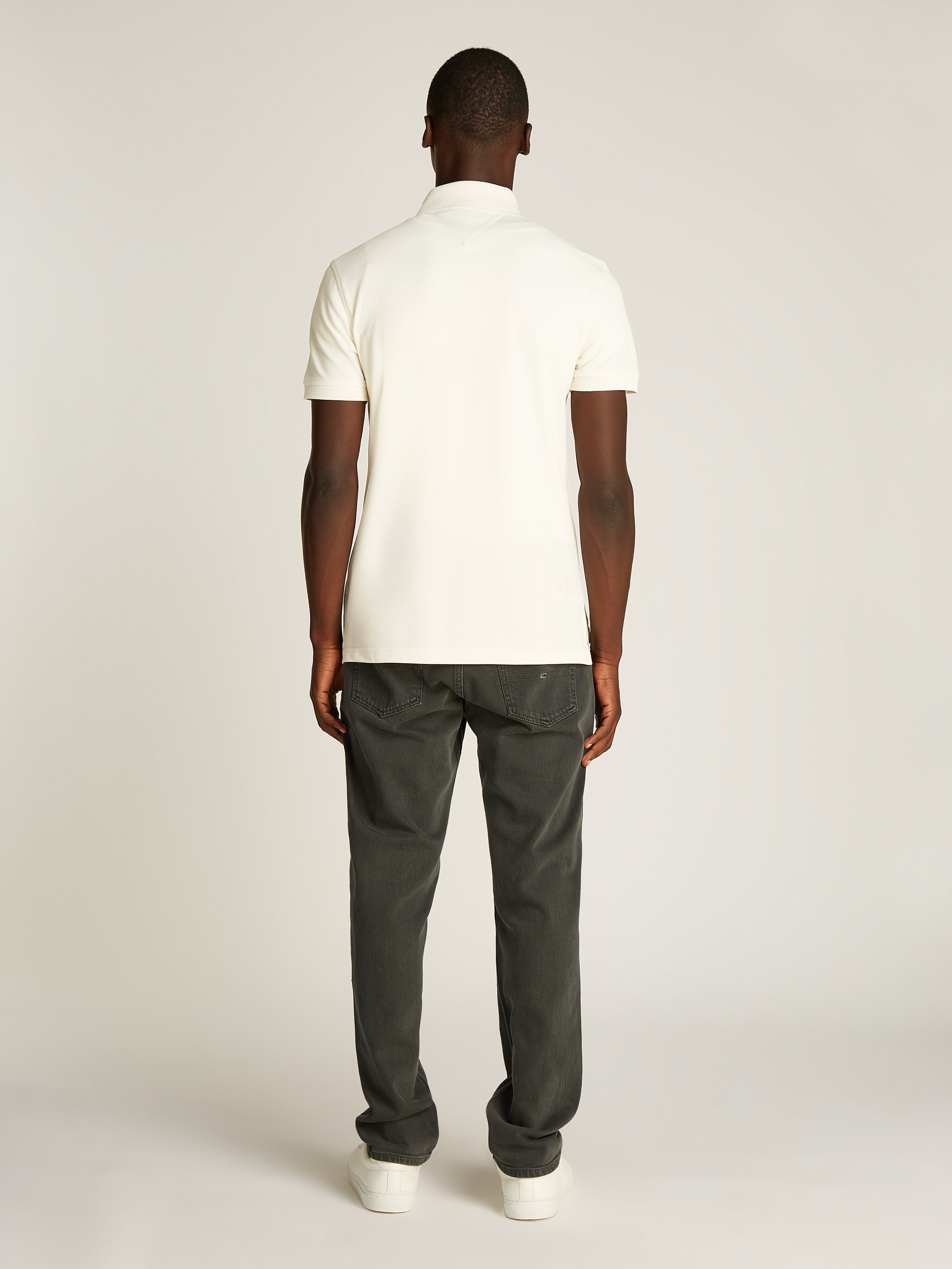 Tommy Hilfiger Poloshirt »1985 SLIM POLO mit Piqué-Struktur und Stickerei«, meliert, casual, slim fit, Baumwollmix, Polokragen