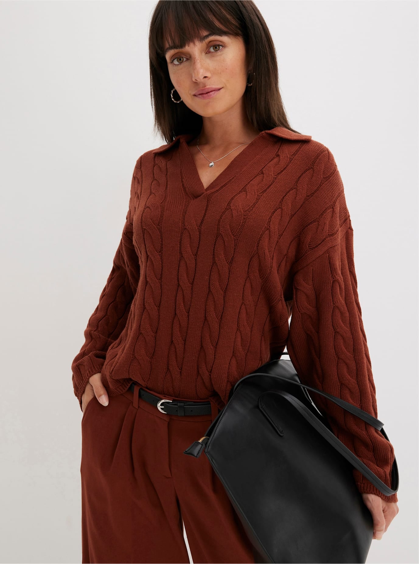Inspirationen Strickpullover »Polopullover«