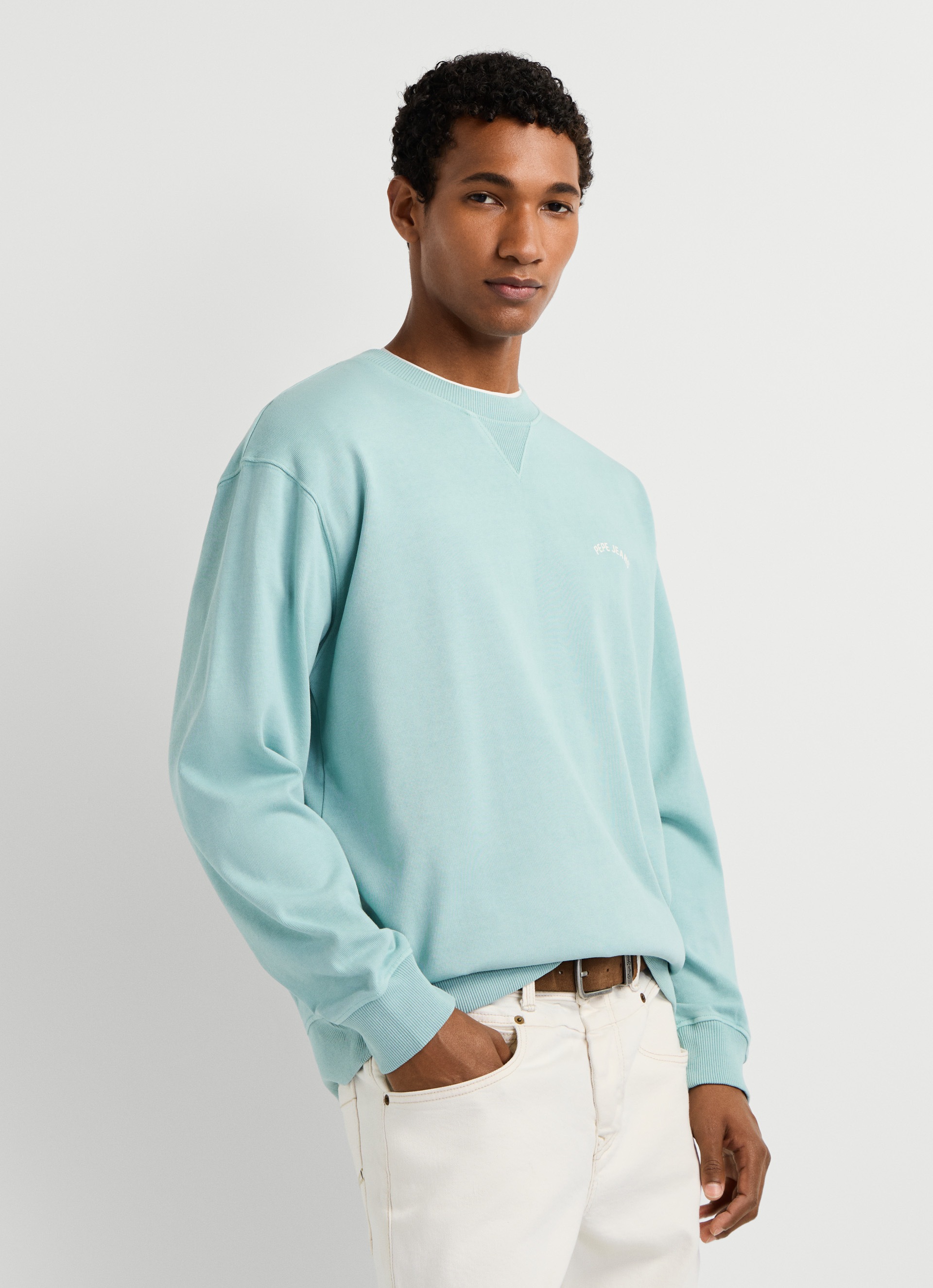 Pepe Jeans Sweatshirt »JOHN CREW«, mit Rippeinsatz am Rundhals, Logoschriftzug

