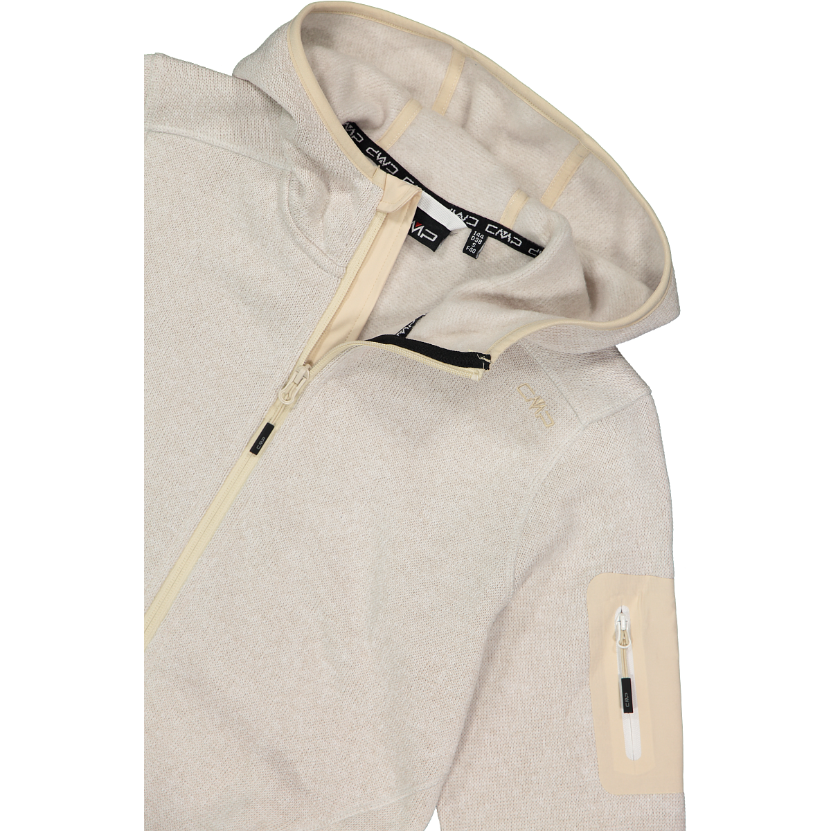 CMP Strickfleecejacke »KNITTED MELANGE HOODY WOMAN HOODY JACKET« mit Kapuze Ünbergangsjacke für Outdoor-Aktivitäten, mit Kapuze, atmungsaktiv