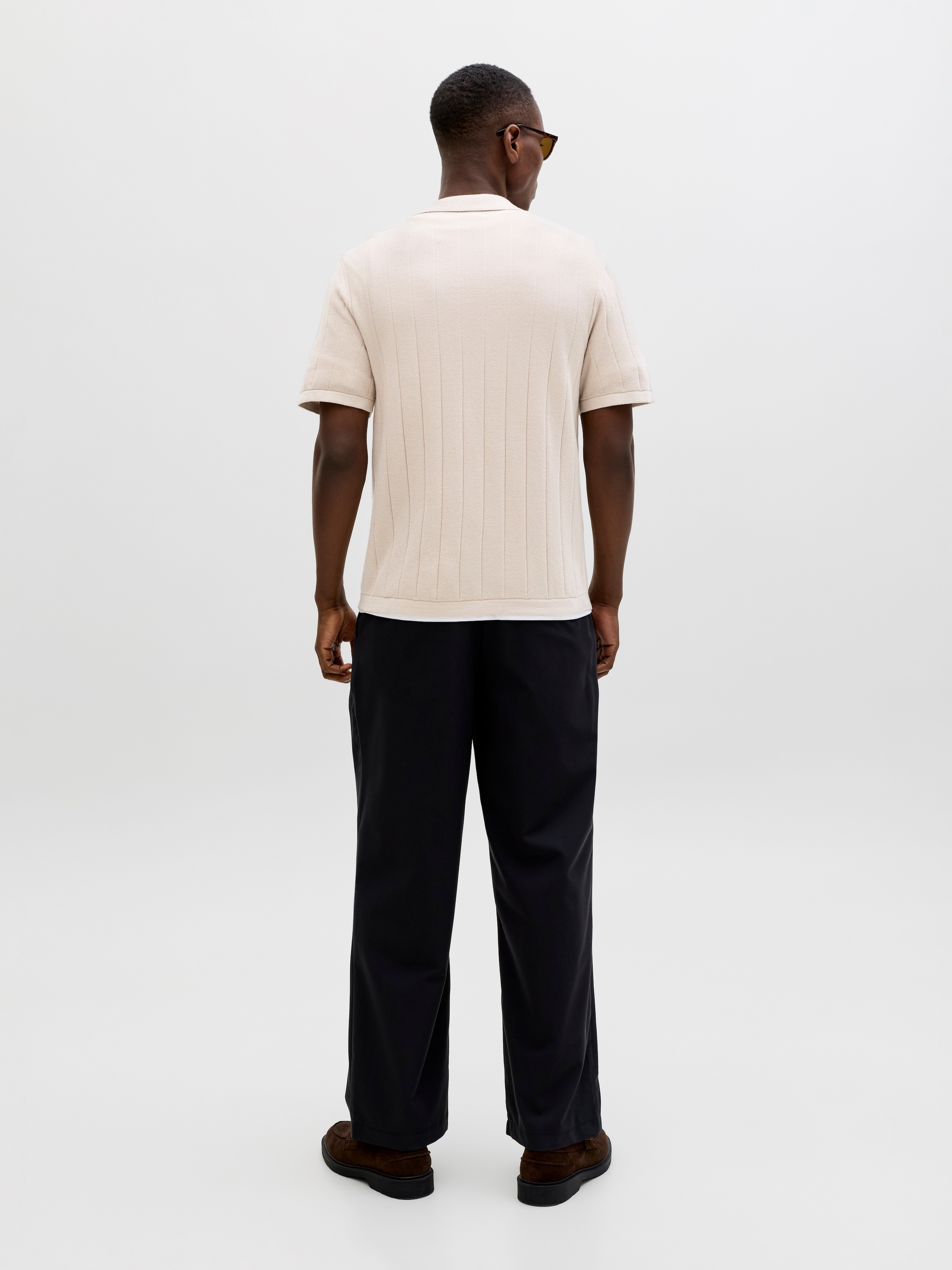 Jack & Jones Polokragenpullover »JJEBRADLEY KNIT SPLIT NECK SS SN« Baumwolle