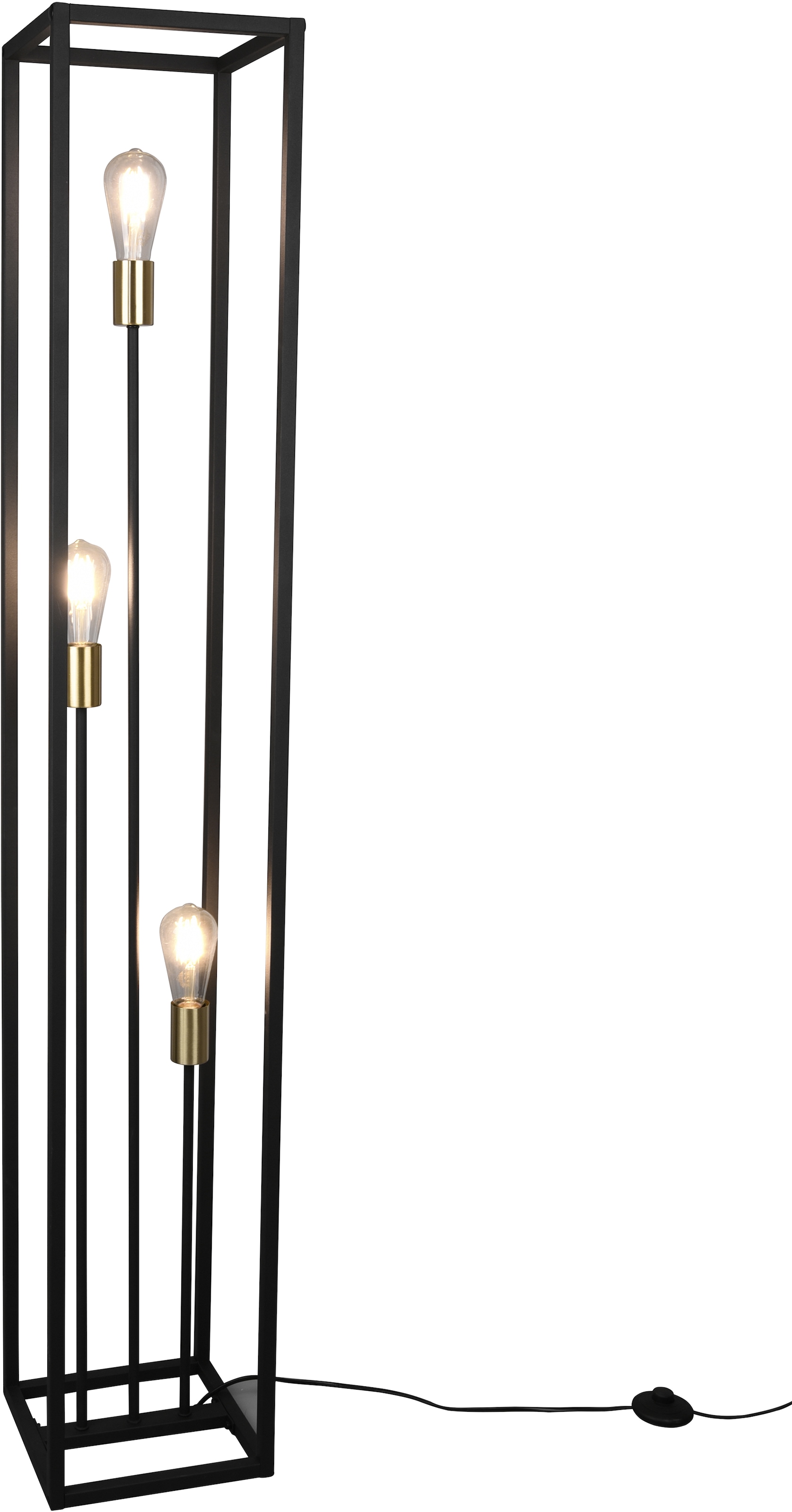 TRIO Leuchten Stehlampe abgesetzt in 153 Messing Fussschalter, cm, Tülle »VITO«, bei OTTO Höhe 3 flammig-flammig