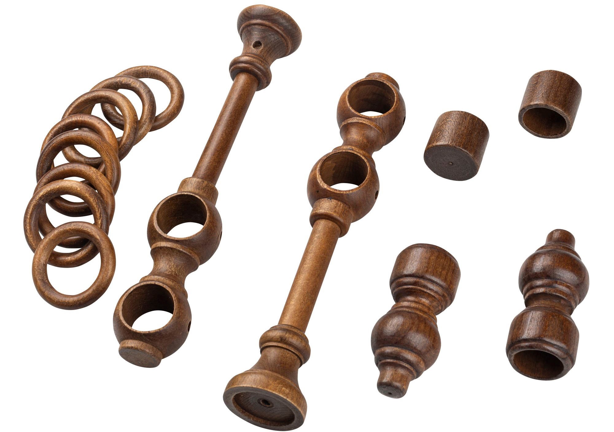 SN DECO GROUP Gardinenstange »Filigrano«, 2 läufig-läufig, Fixmaß, 28 mm, Holz, verschiedene Längen und Farben, Komplettset