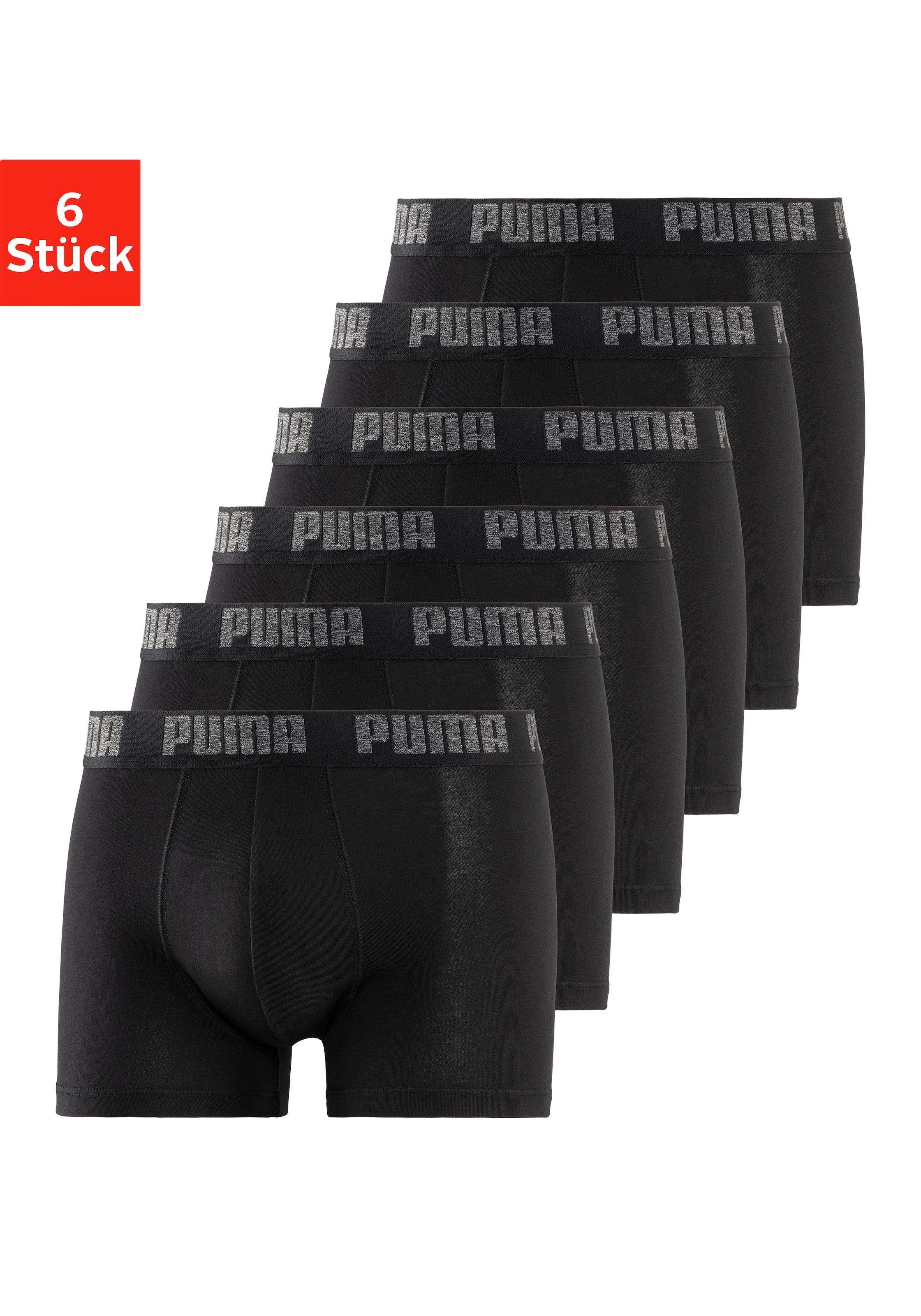 PUMA Boxershorts, (Packung, 6er-Pack), mit komfortablem Bund