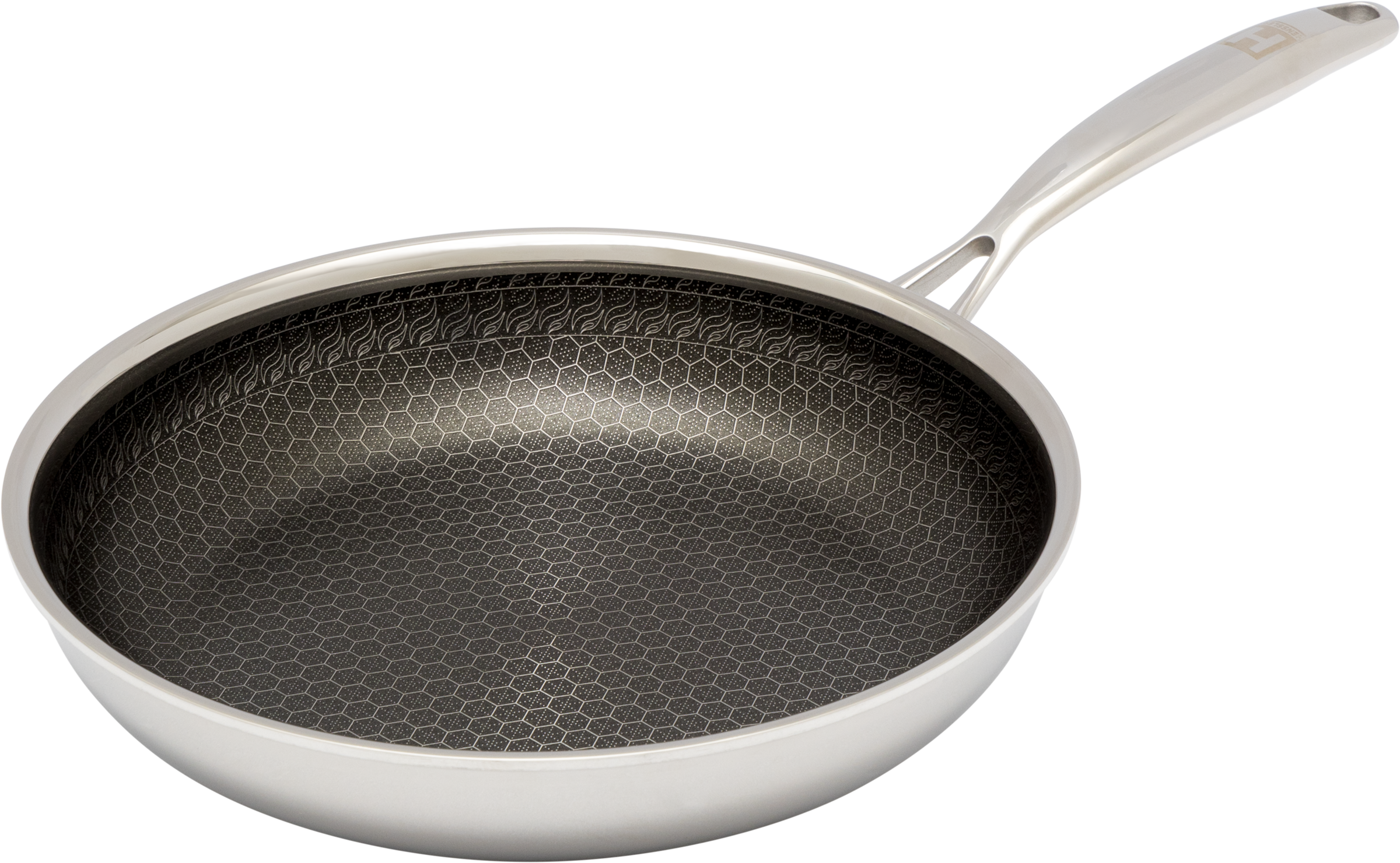 HENSSLERS Pfannen-Set »HENSSLERS Bratpfannen-Set, Ø 24 und 28 cm, inkl. Deckel« Edelstahl 4 Stk. tlg. mit Wabenstruktur