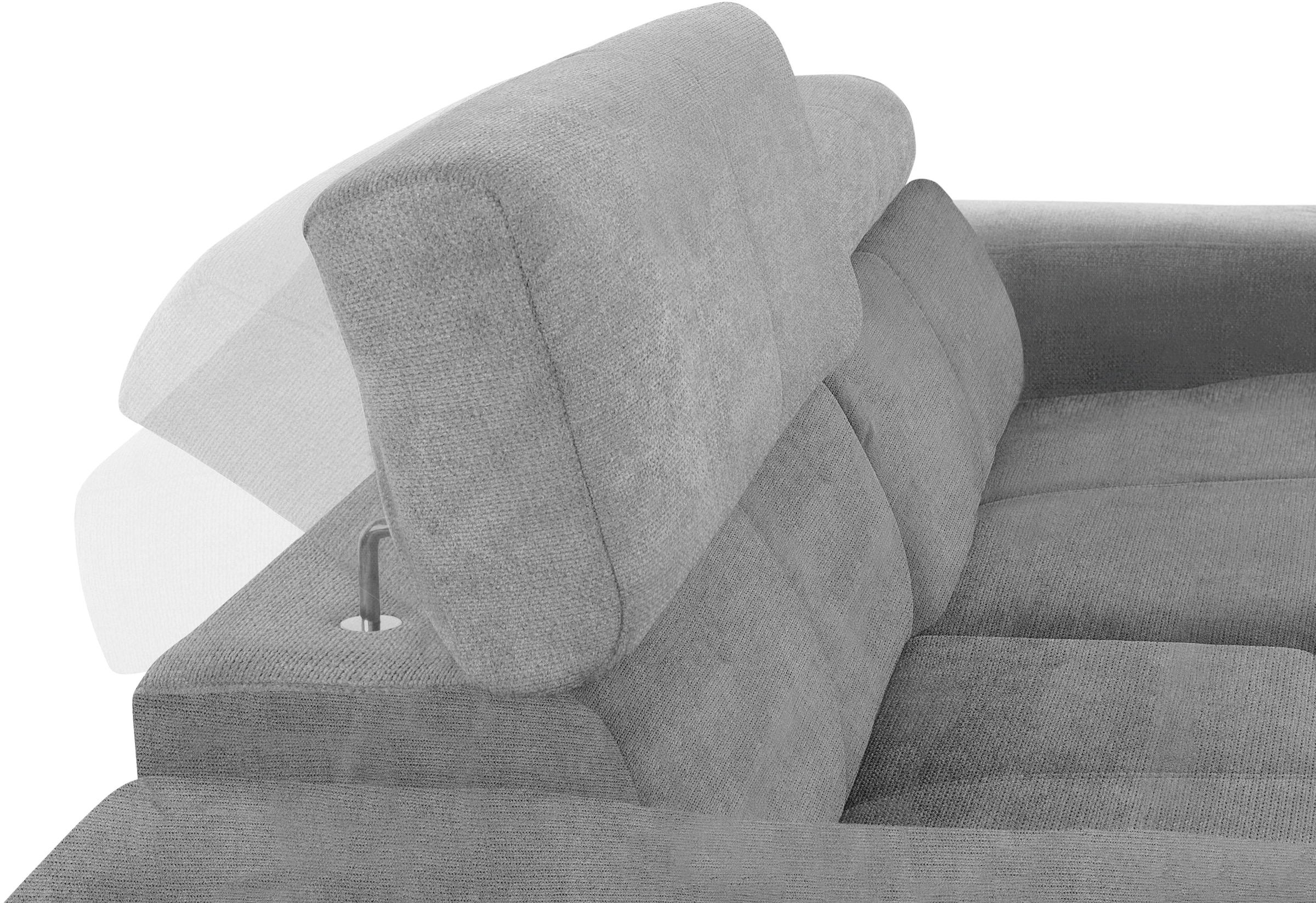 DOMO collection Ecksofa »Brandon kleine Ausführung B/T/H: 214/100/80 cm«, Mit Kopfteilverstellung, auch in Leder und Cord, L-Form