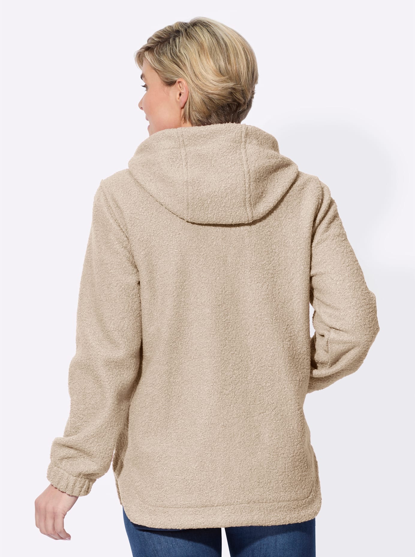 Classic Basics Bouclèjacke, mit Kapuze
